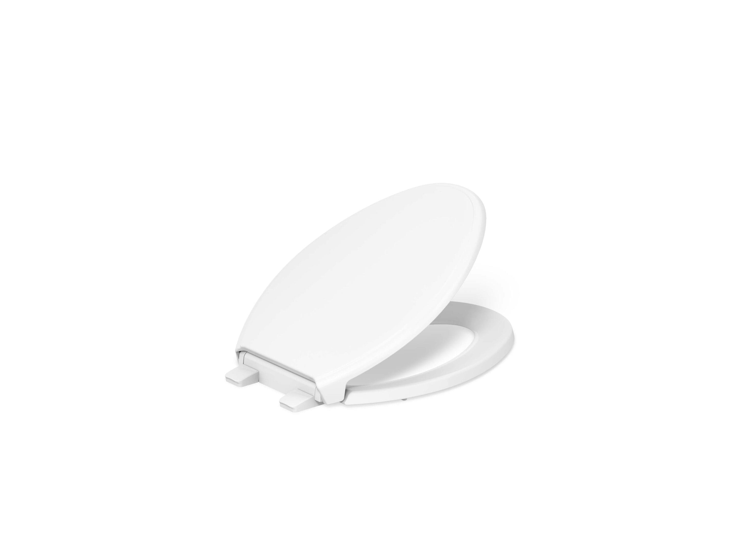 Asiento de inodoro alargado de cierre suave de plástico blanco KOHLER 4733-RL-0