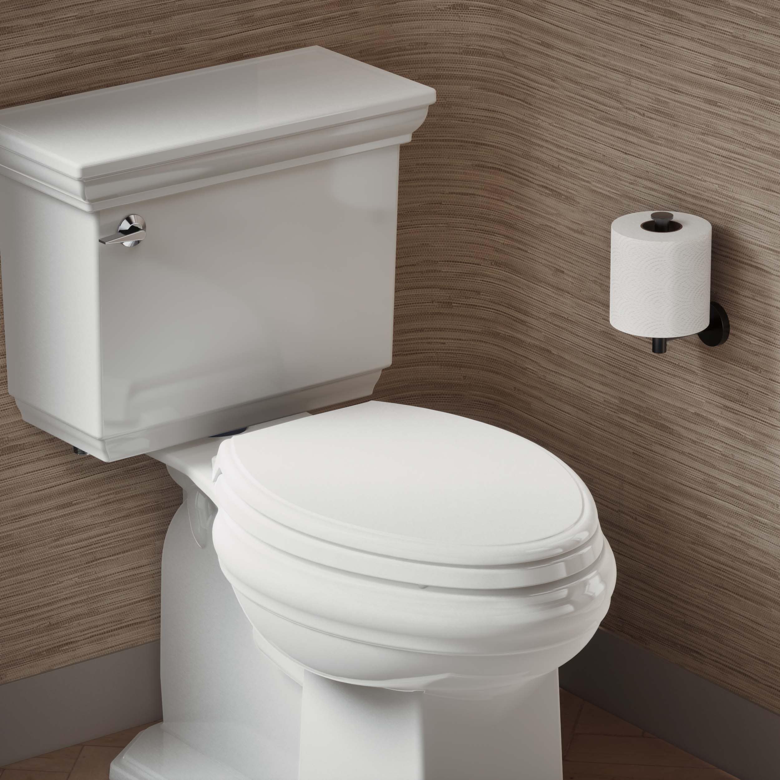Asiento de inodoro alargado de cierre suave de plástico blanco KOHLER 4733-RL-0