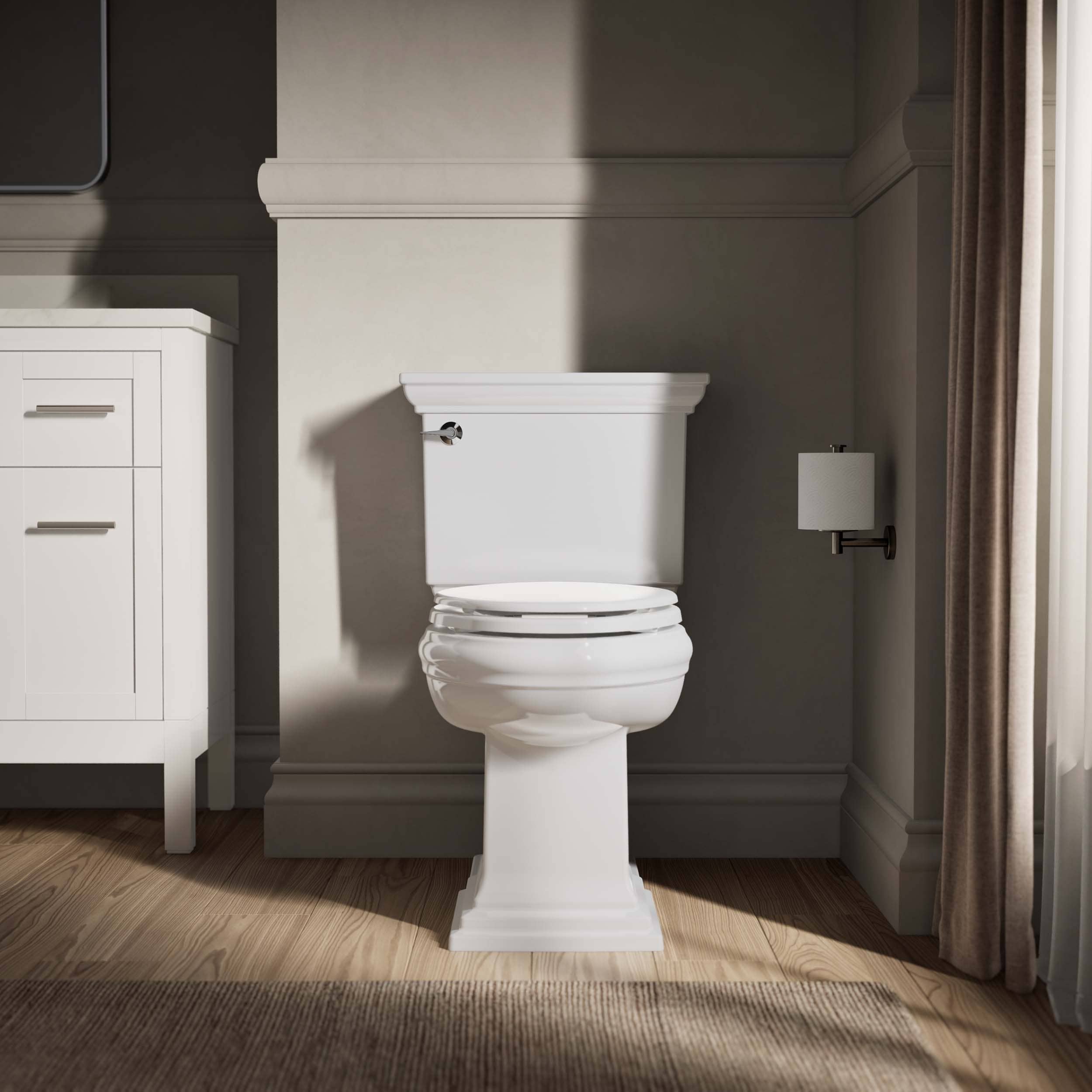 Asiento de inodoro alargado de madera blanca Stonewood KOHLER 4647-0