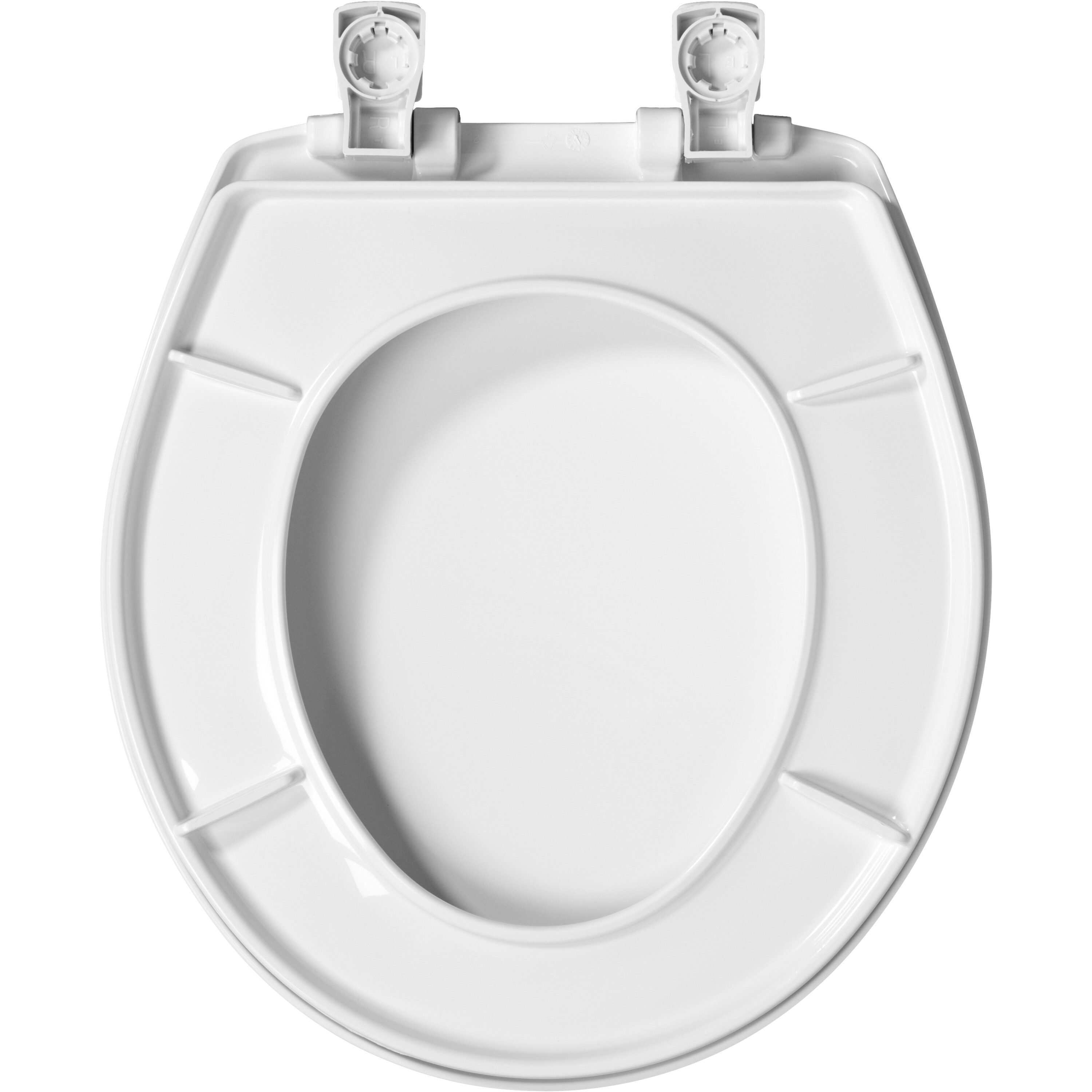 Asiento de baño redondo blanco de plástico fácil de limpiar con cierre suave 730SLEC 000