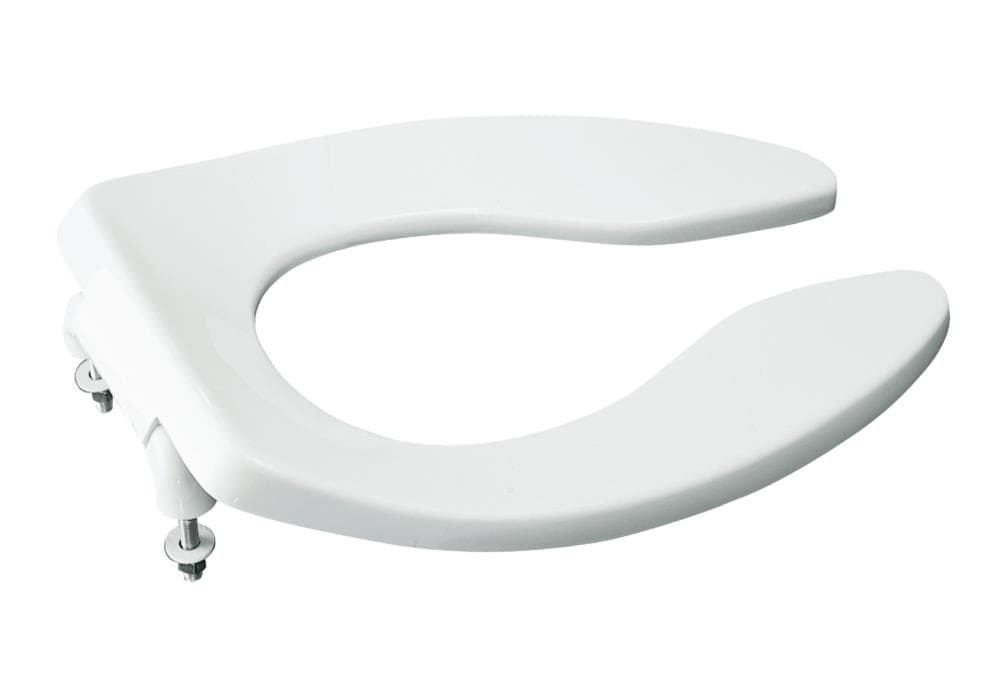 Asiento de inodoro alargado de plástico blanco Lustra de KOHLER 4666-C-0