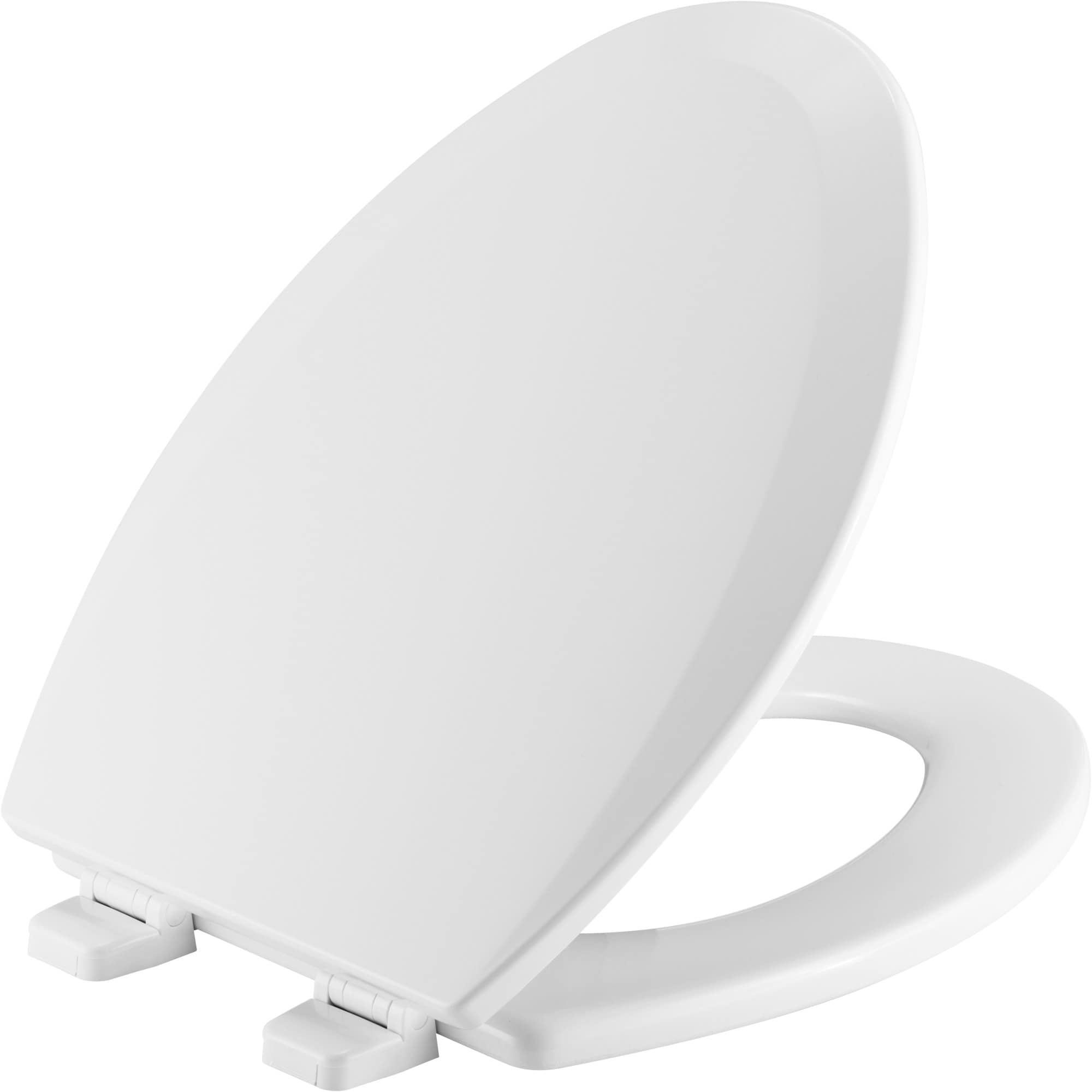 Asiento de baño alargado de madera blanco ajustable que nunca se afloja Bemis 1500TTT 000.