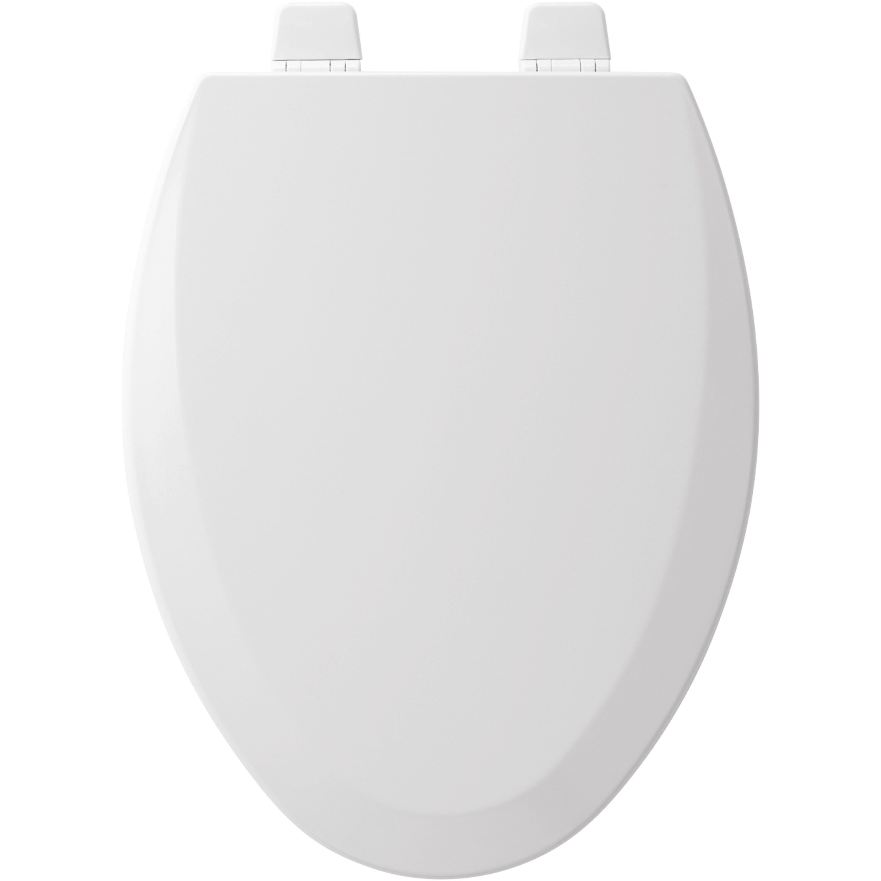 Asiento de baño alargado de madera blanco ajustable que nunca se afloja Bemis 1500TTT 000.