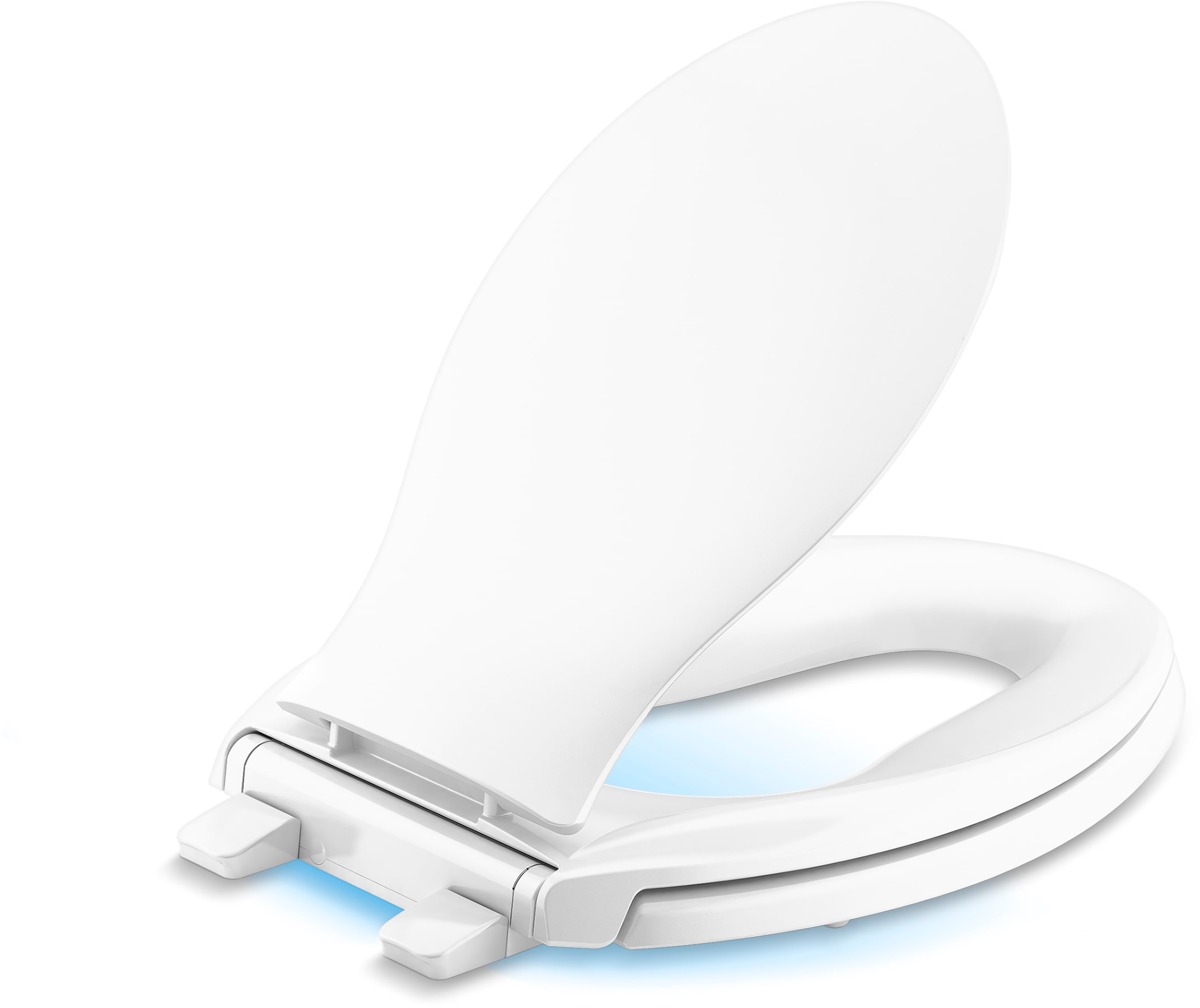 Asiento de baño alargado de plástico blanco con cierre suave de Kohler Transitions K-2599-RL-0