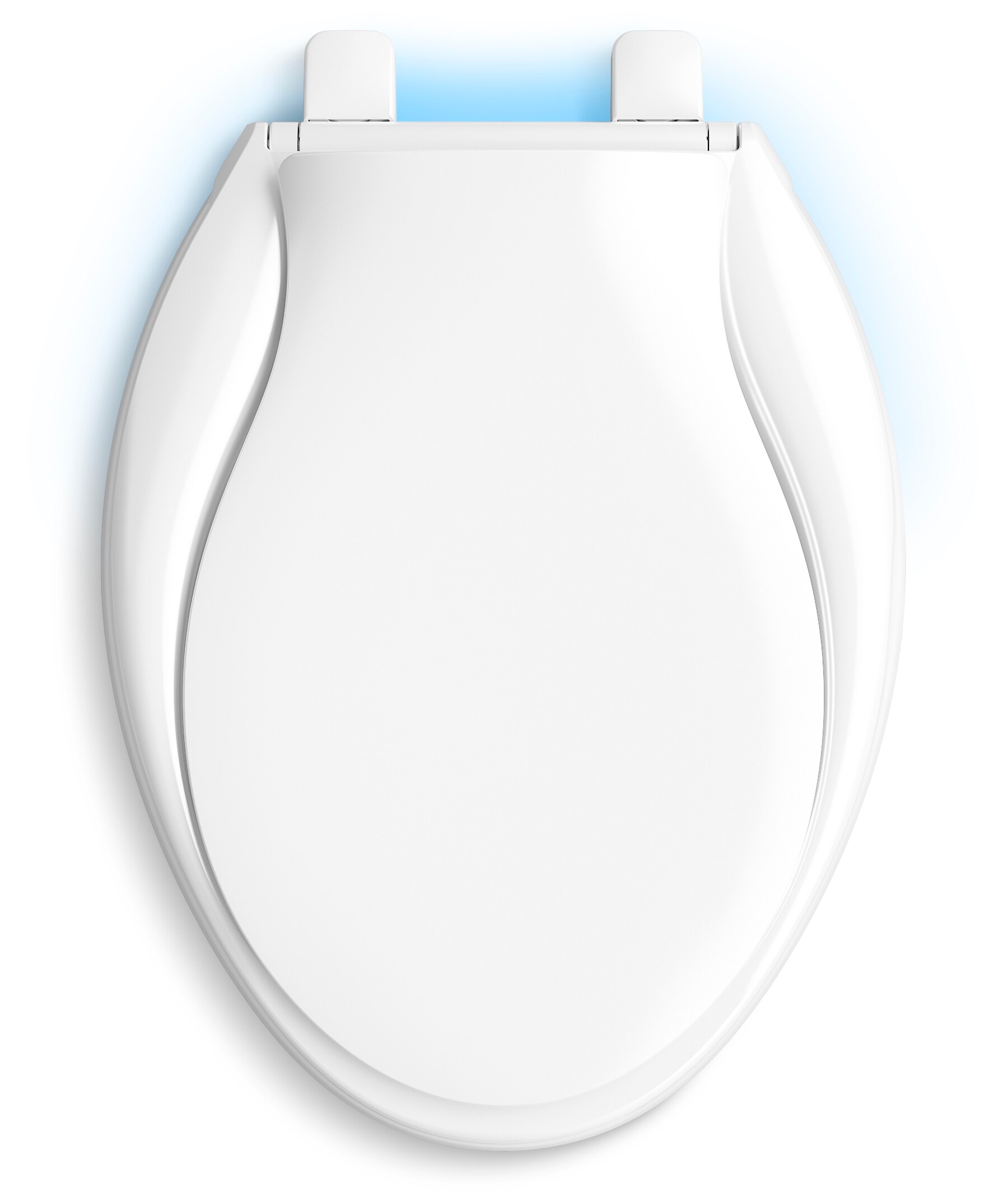 Asiento de baño alargado de plástico blanco con cierre suave de Kohler Transitions K-2599-RL-0