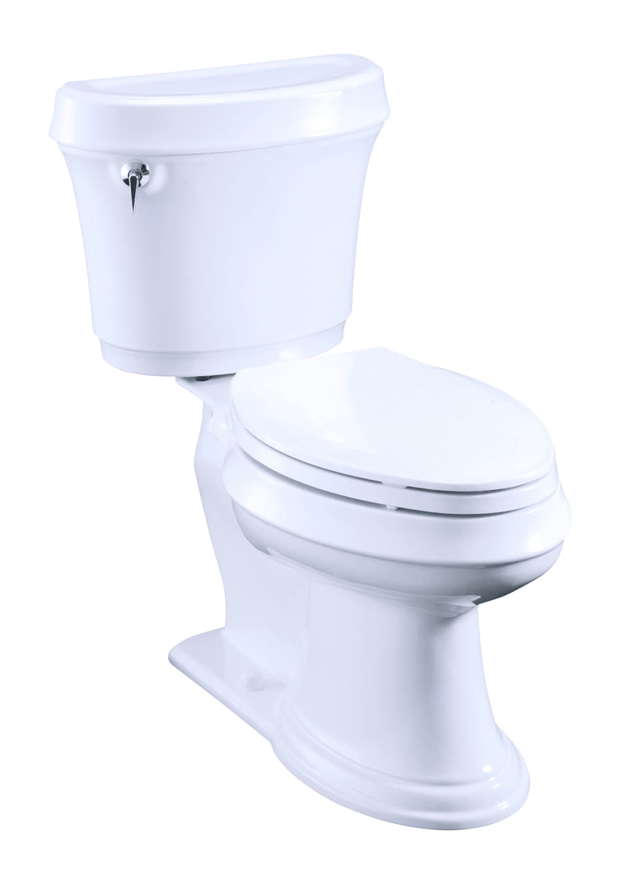 Asiento de inodoro alargado blanco de plástico Lustra de KOHLER 4652-0