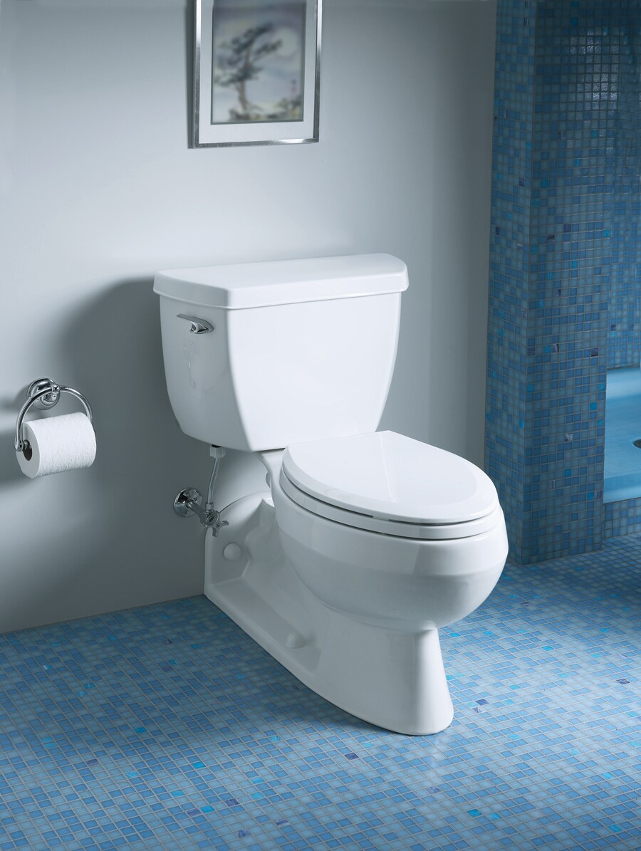 Asiento de inodoro alargado blanco de plástico Lustra de KOHLER 4652-0