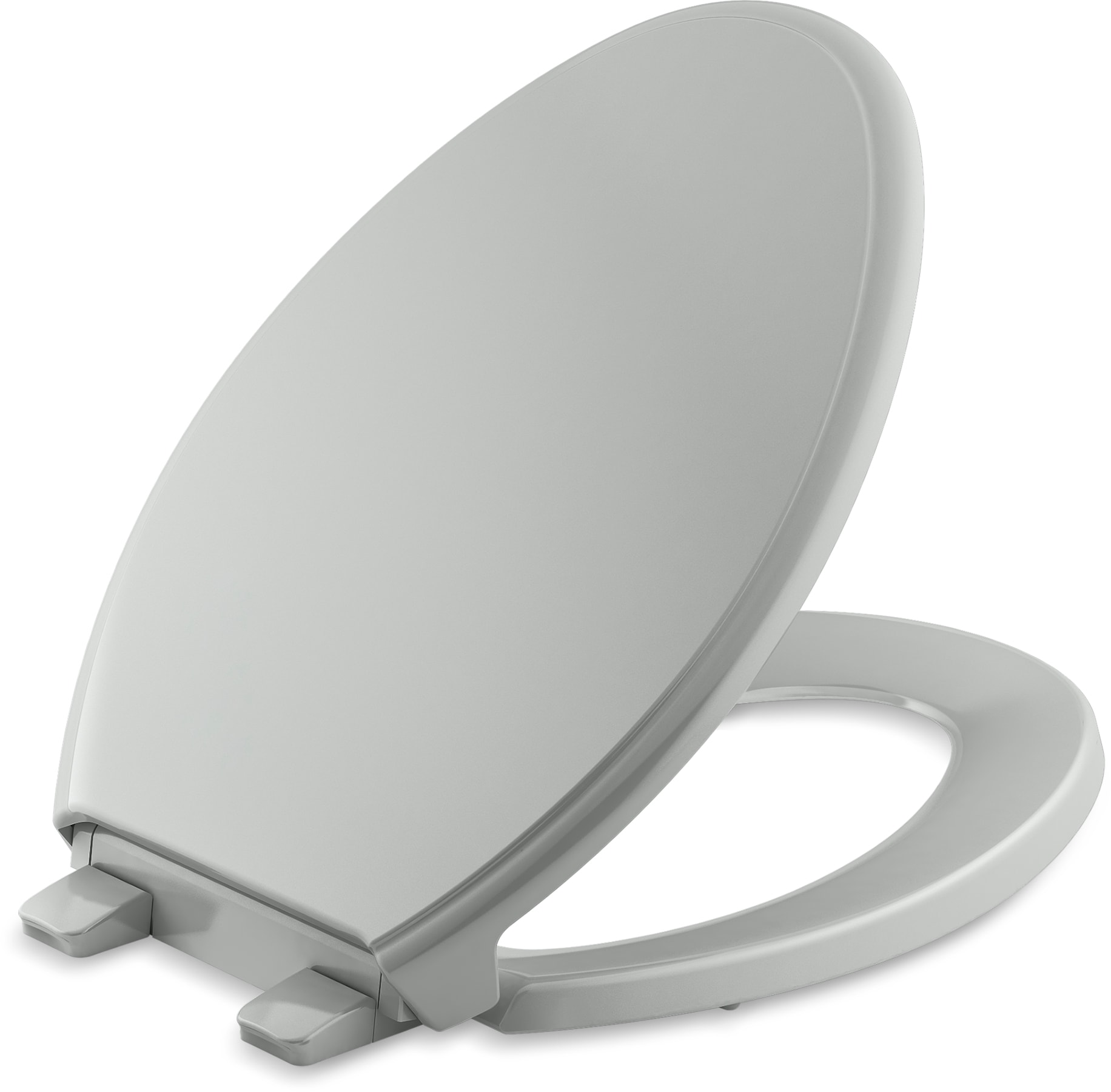 Asiento de inodoro alargado con cierre suave en plástico color gris hielo Glenbury de KOHLER K-4733-RL-95.