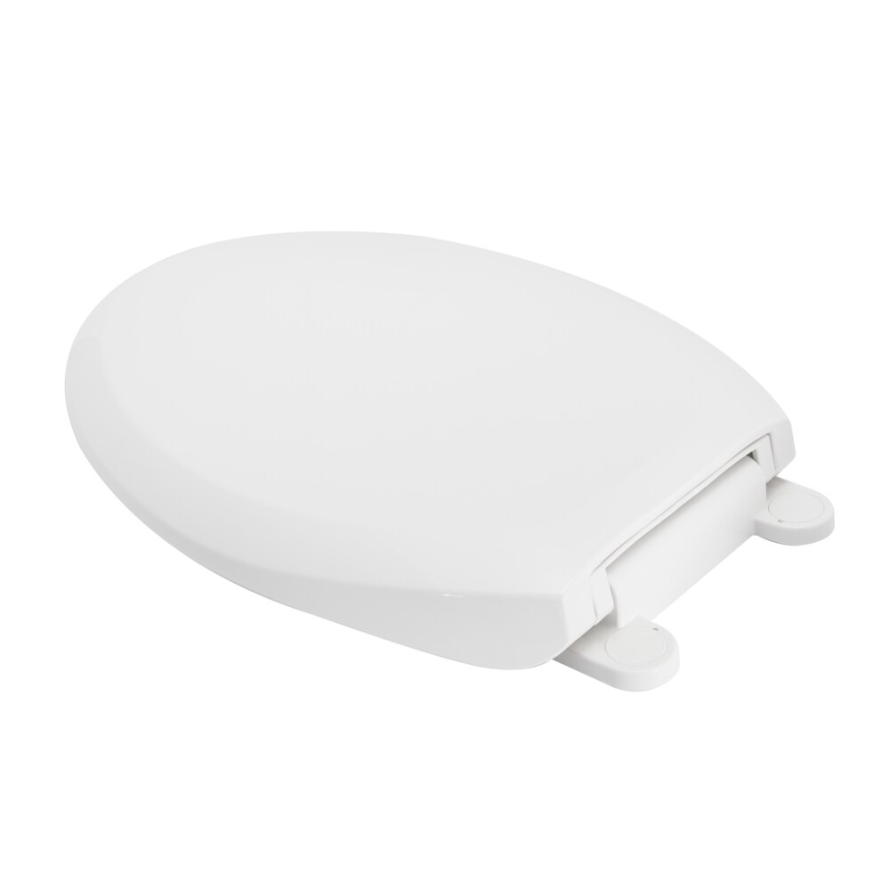 Asiento de inodoro alargado de cierre suave de plástico blanco EZ-FLO 65933