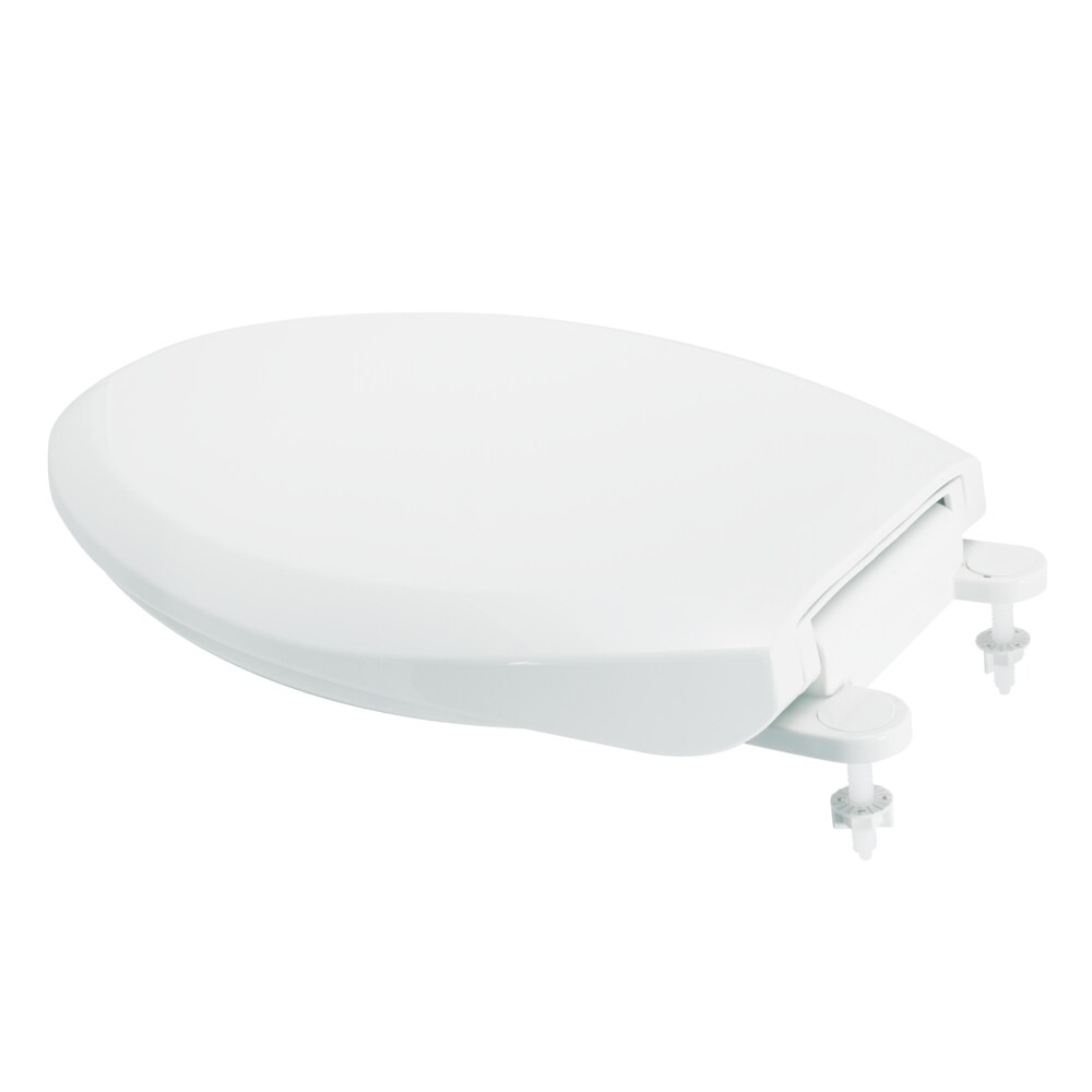 Asiento de inodoro alargado de cierre suave de plástico blanco EZ-FLO 65933