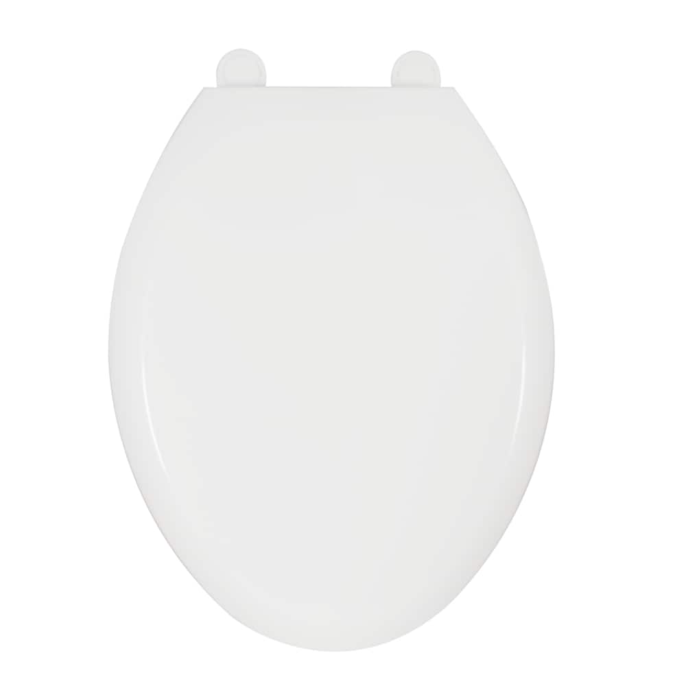 Asiento de inodoro alargado de cierre suave de plástico blanco EZ-FLO 65933