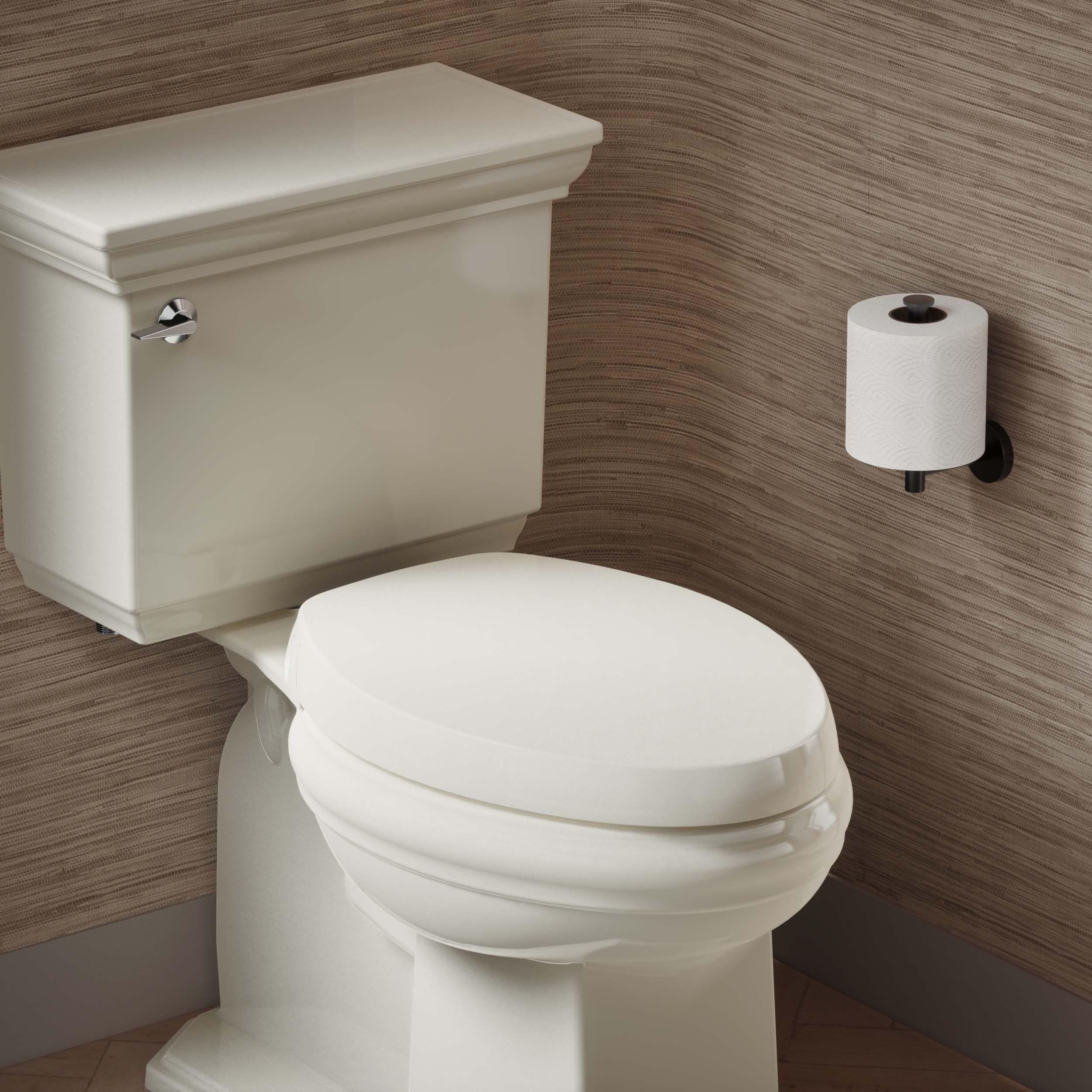 Asiento de Inodoro Alargado de Plástico Biscuit con Cierre Suave KOHLER Purefresh 5588-96