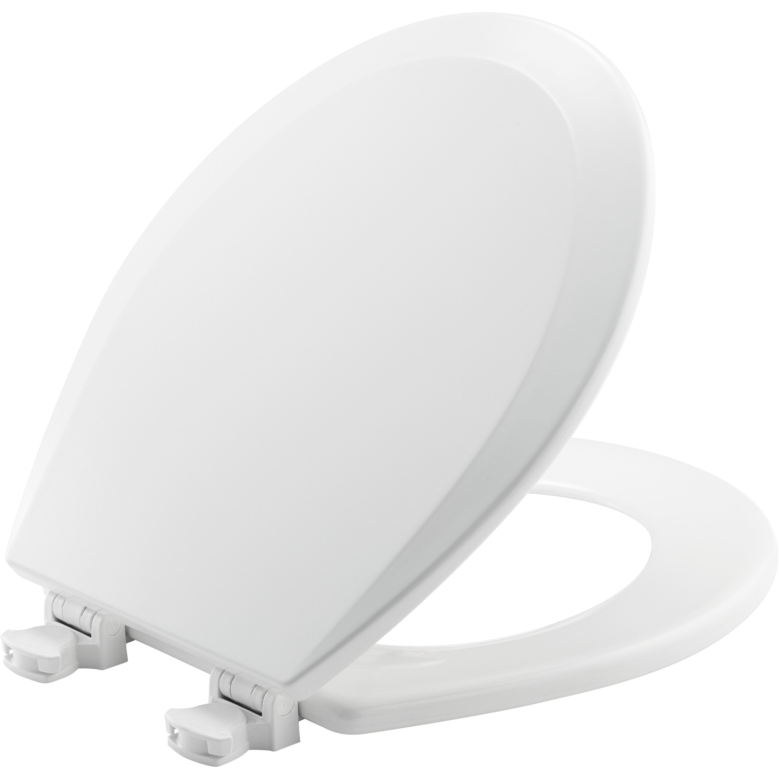 Asiento de Inodoro Redondo Blanco de Madera Fácil de Limpiar Bemis 500EC 390