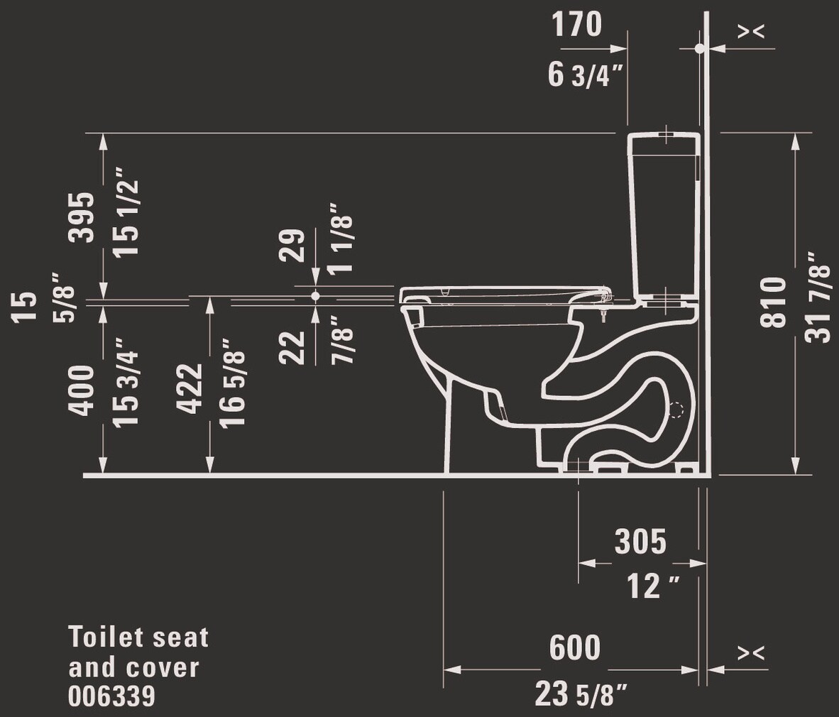 Asiento de Inodoro Alargado de Plástico Blanco con Cierre Suave - Duravit