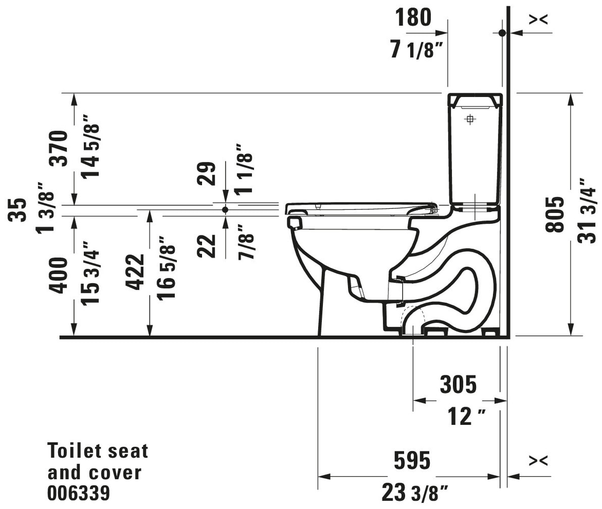 Asiento de Inodoro Alargado de Plástico Blanco con Cierre Suave - Duravit