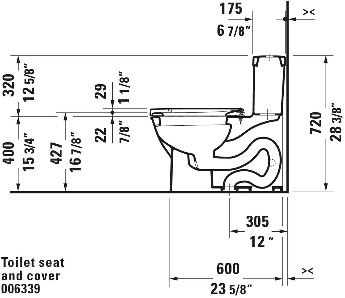 Asiento de Inodoro Alargado de Plástico Blanco con Cierre Suave - Duravit