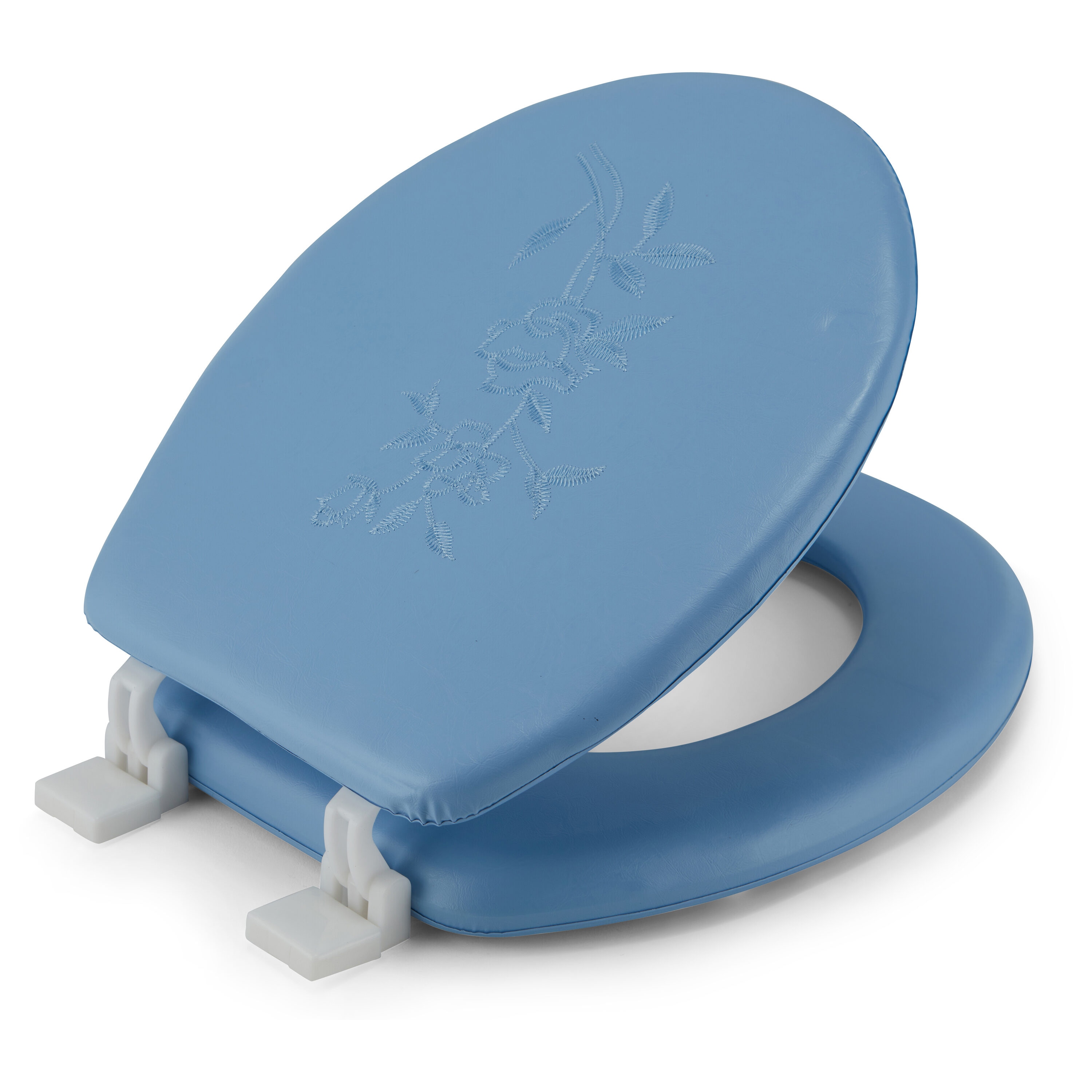 Asiento de baño acolchado redondo en vinilo Light Blue J&V TEXTILES 801 LIGHT BLUE