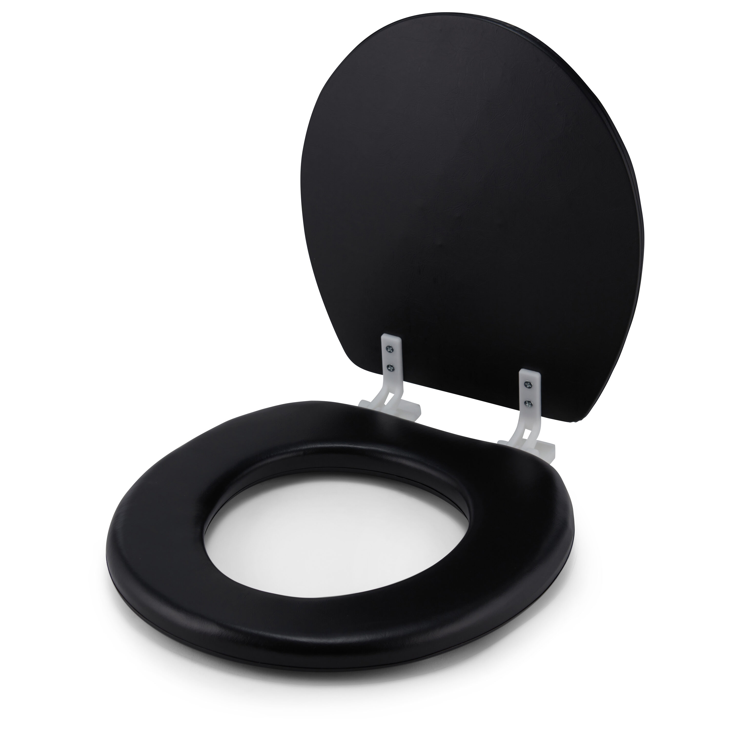 Asiento de baño acolchado redondo negro de vinilo almohadillado 801 NEGRO de J&V TEXTILES