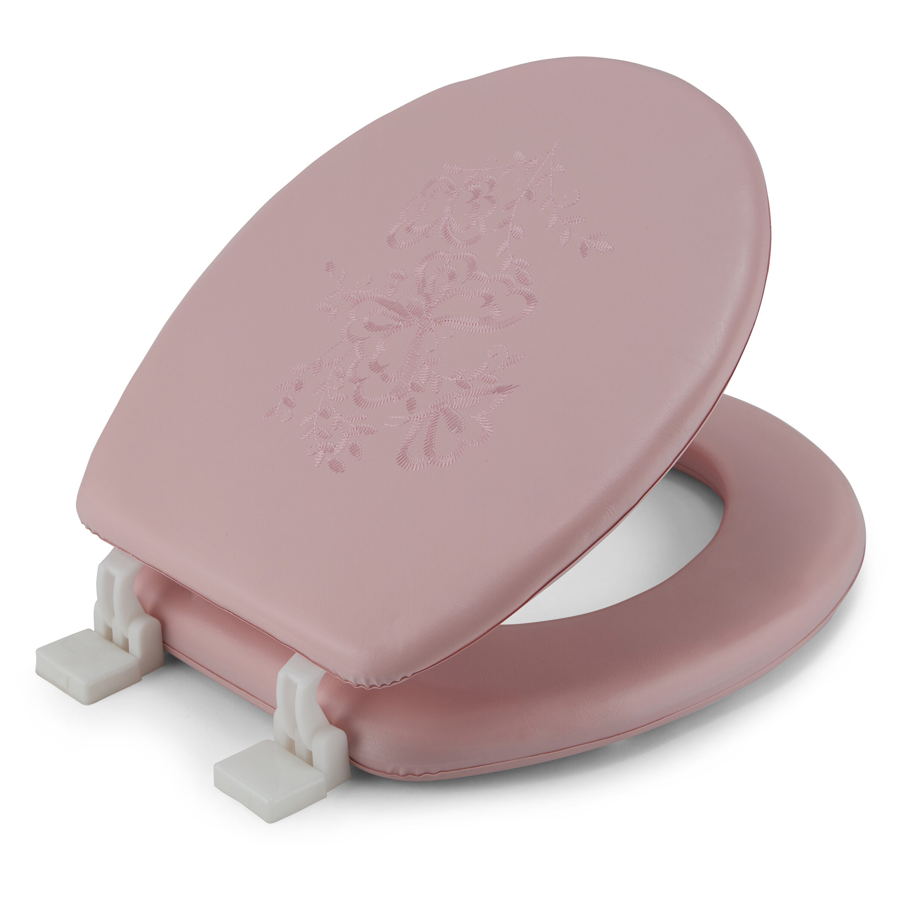 Asiento de baño acolchado redondo rosado de vinilo acolchado J&V TEXTILES 801 ROSA