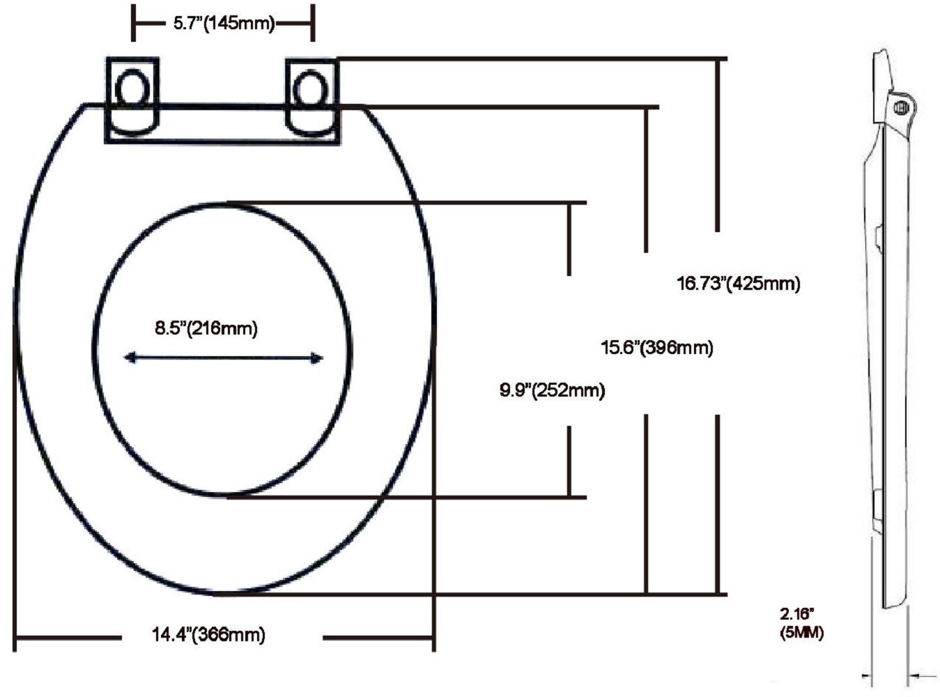 Asiento de baño acolchado redondo blanco de vinilo acolchado J&V TEXTILES 801 BLANCO.