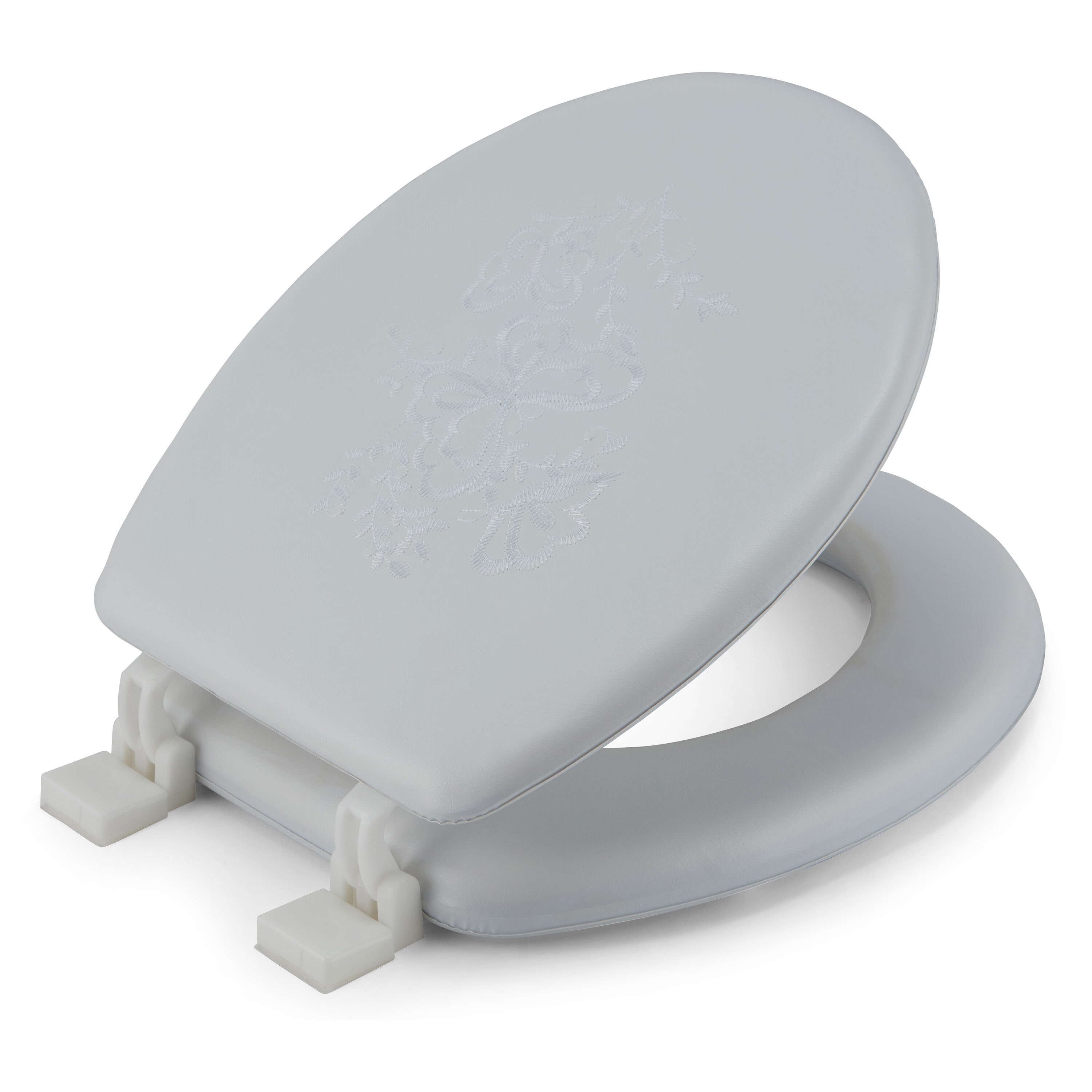 Asiento de baño acolchado redondo blanco de vinilo acolchado J&V TEXTILES 801 BLANCO.