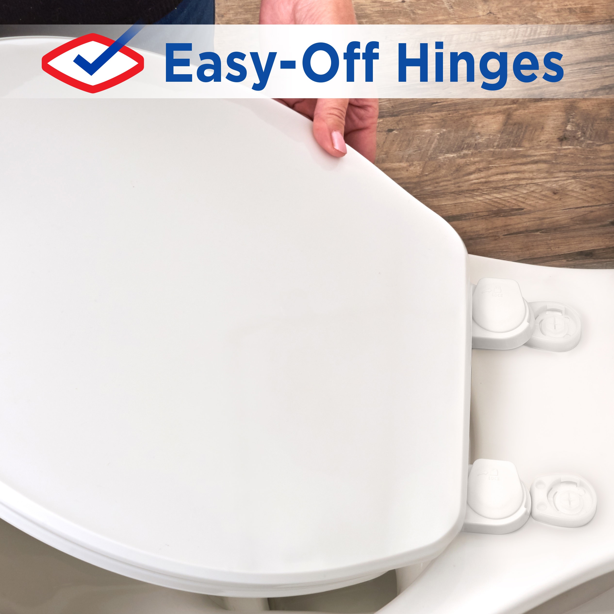 Asiento de baño alargado de plástico blanco con cierre suave Clorox 59034