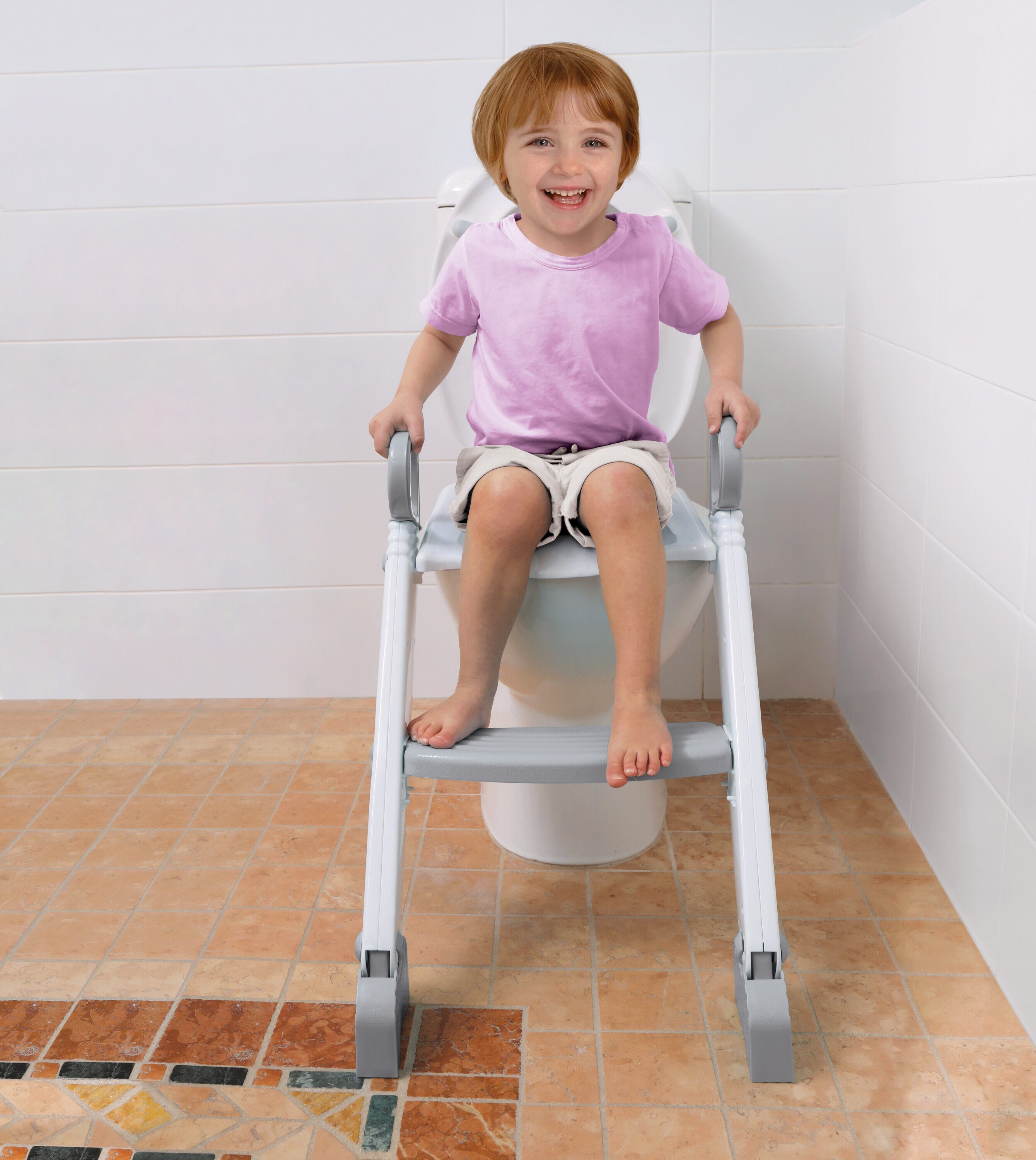 Asiento de baño alargado de plástico color gris Dreambaby L6016