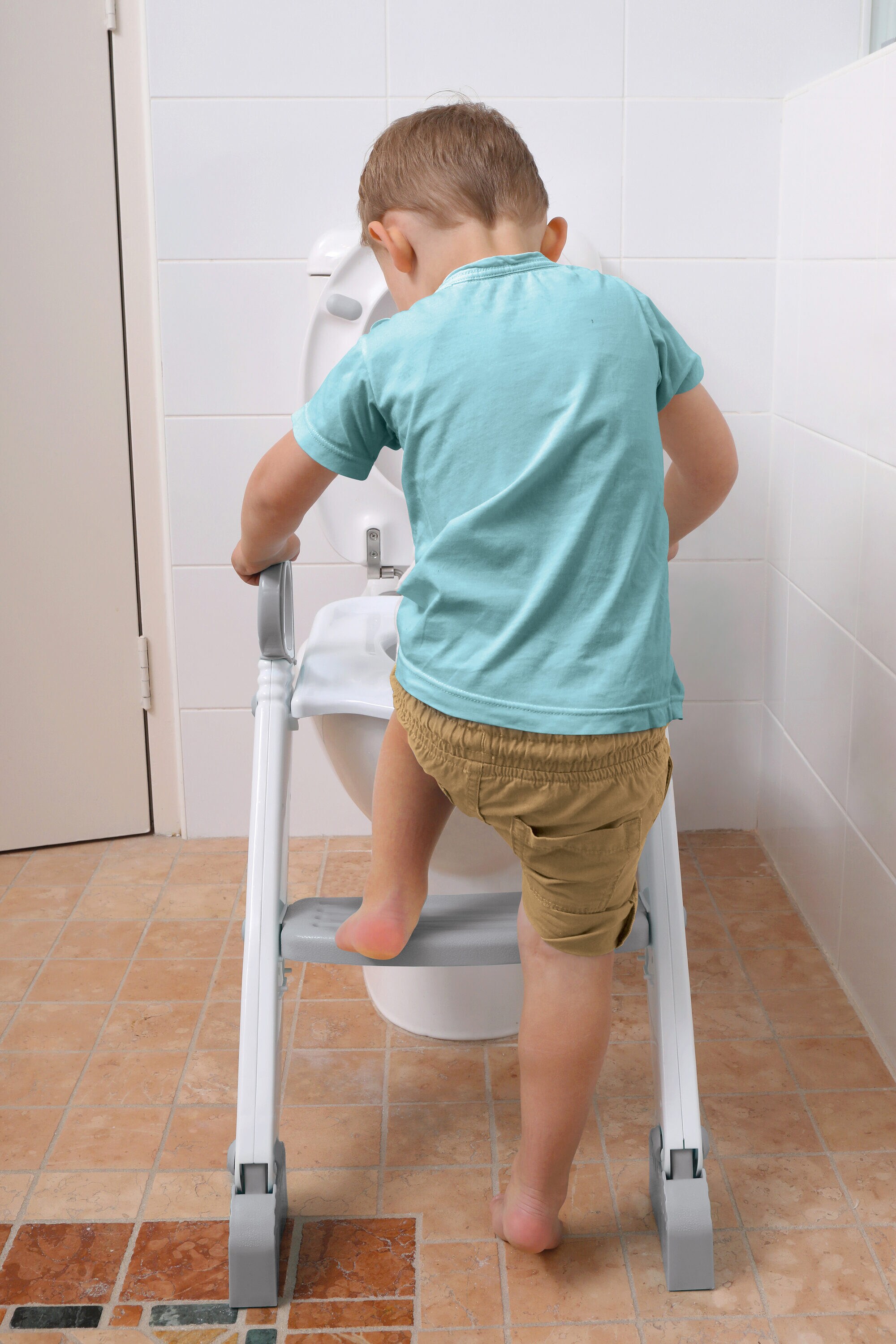 Asiento de baño alargado de plástico color gris Dreambaby L6016