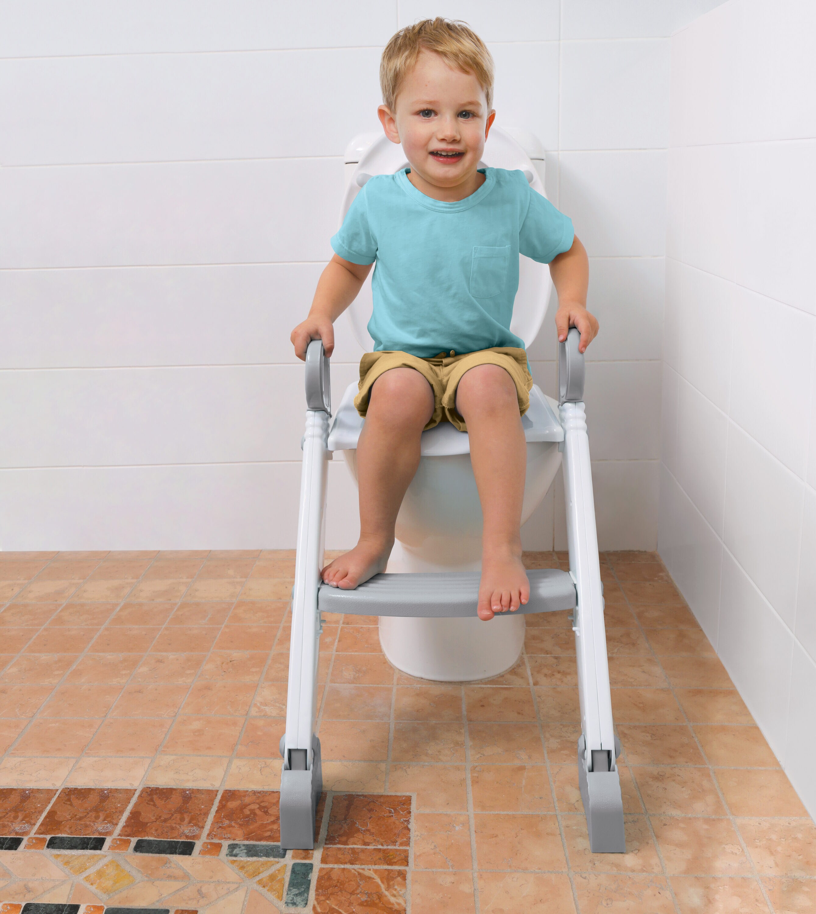 Asiento de baño alargado de plástico color gris Dreambaby L6016