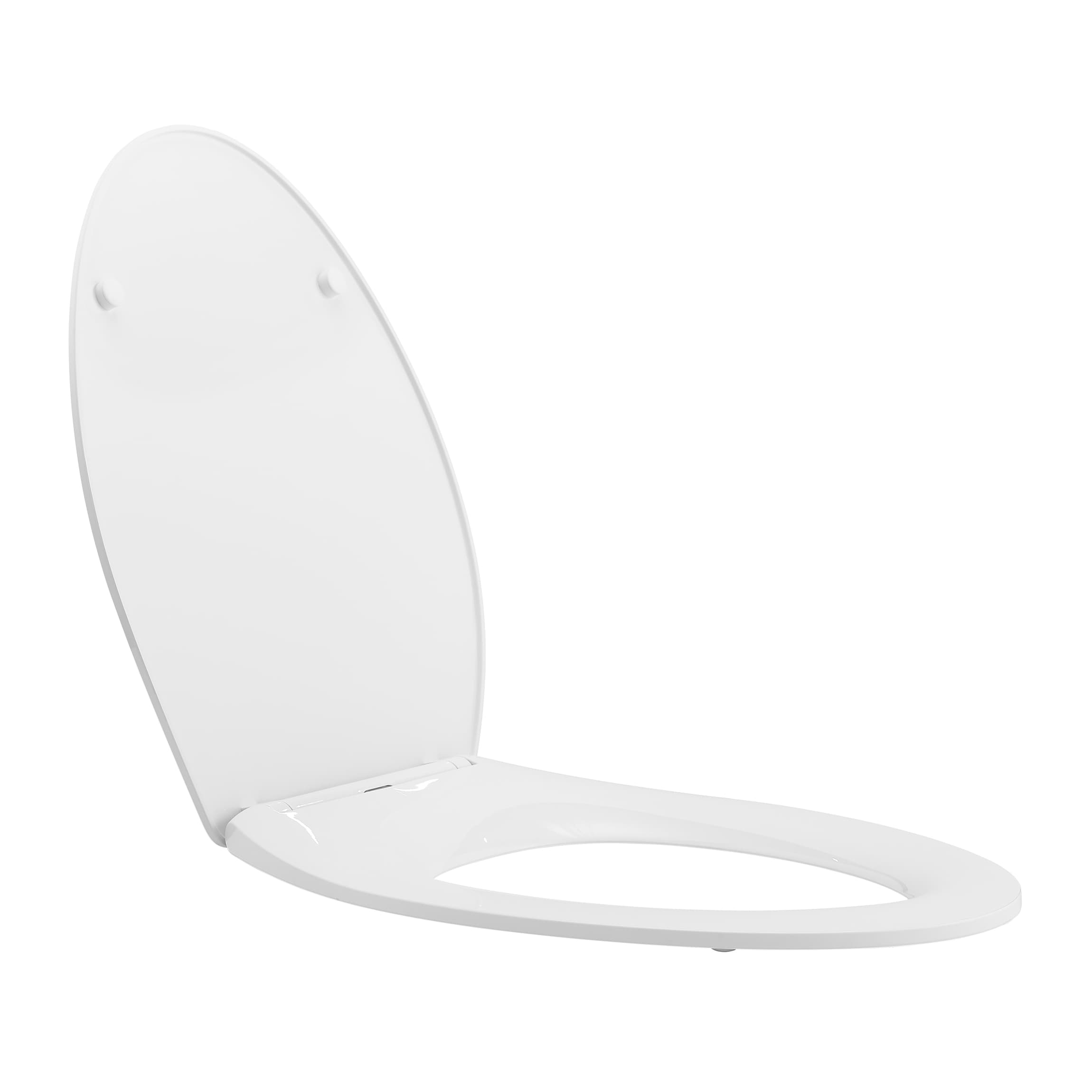Asiento de inodoro alargado de plástico blanco brillante con cierre suave - SM-25-BFCHO03WH de Swiss Madison
