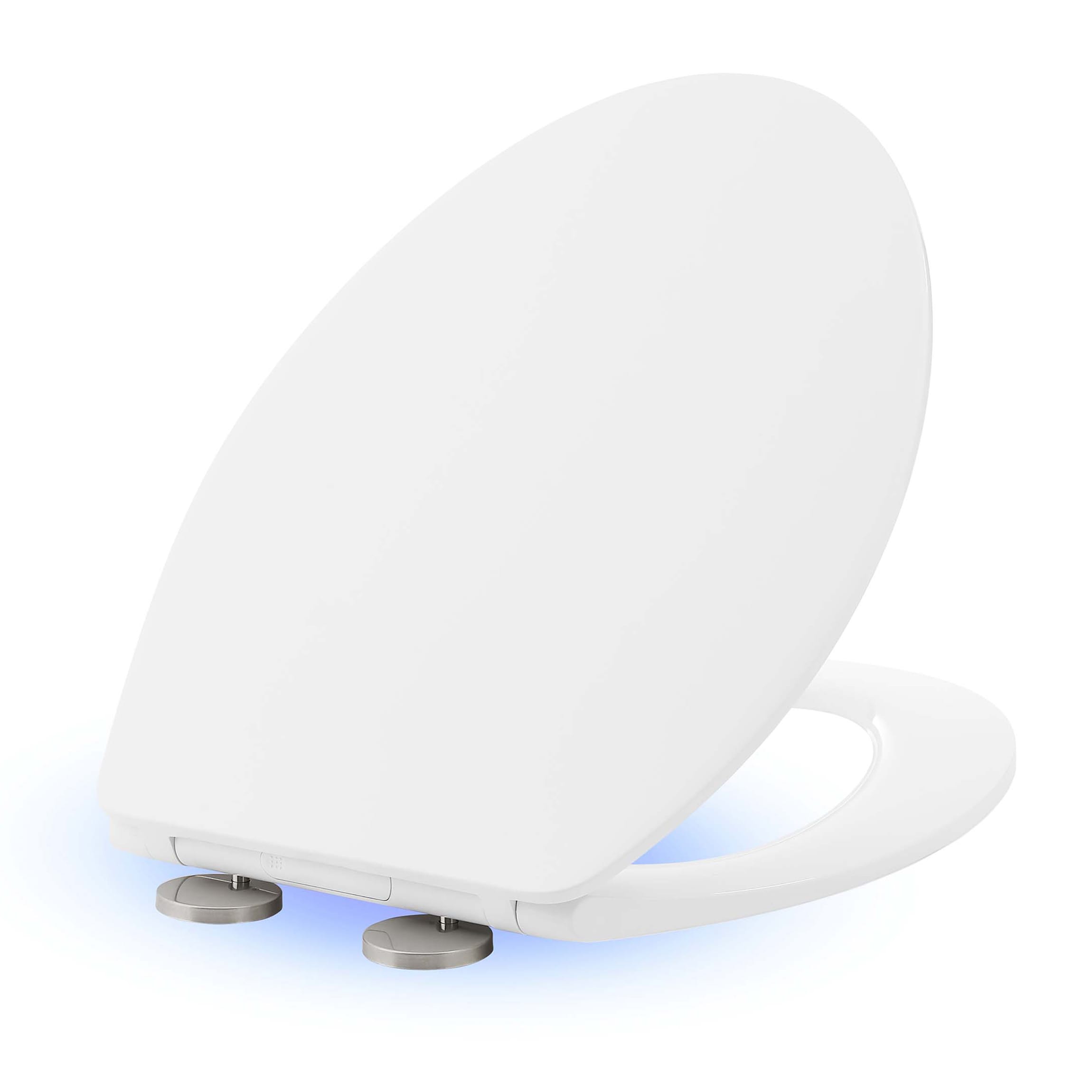 Asiento de inodoro alargado de plástico blanco brillante con cierre suave - SM-25-BFCHO03WH de Swiss Madison