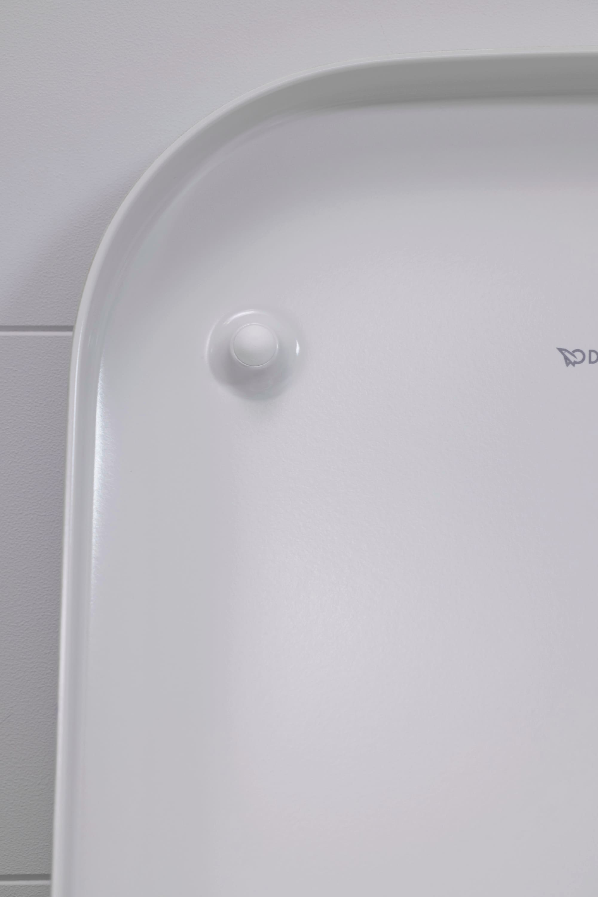 Asiento de baño alargado de plástico blanco Duravit Happy D.2 con cierre suave 0064690099
