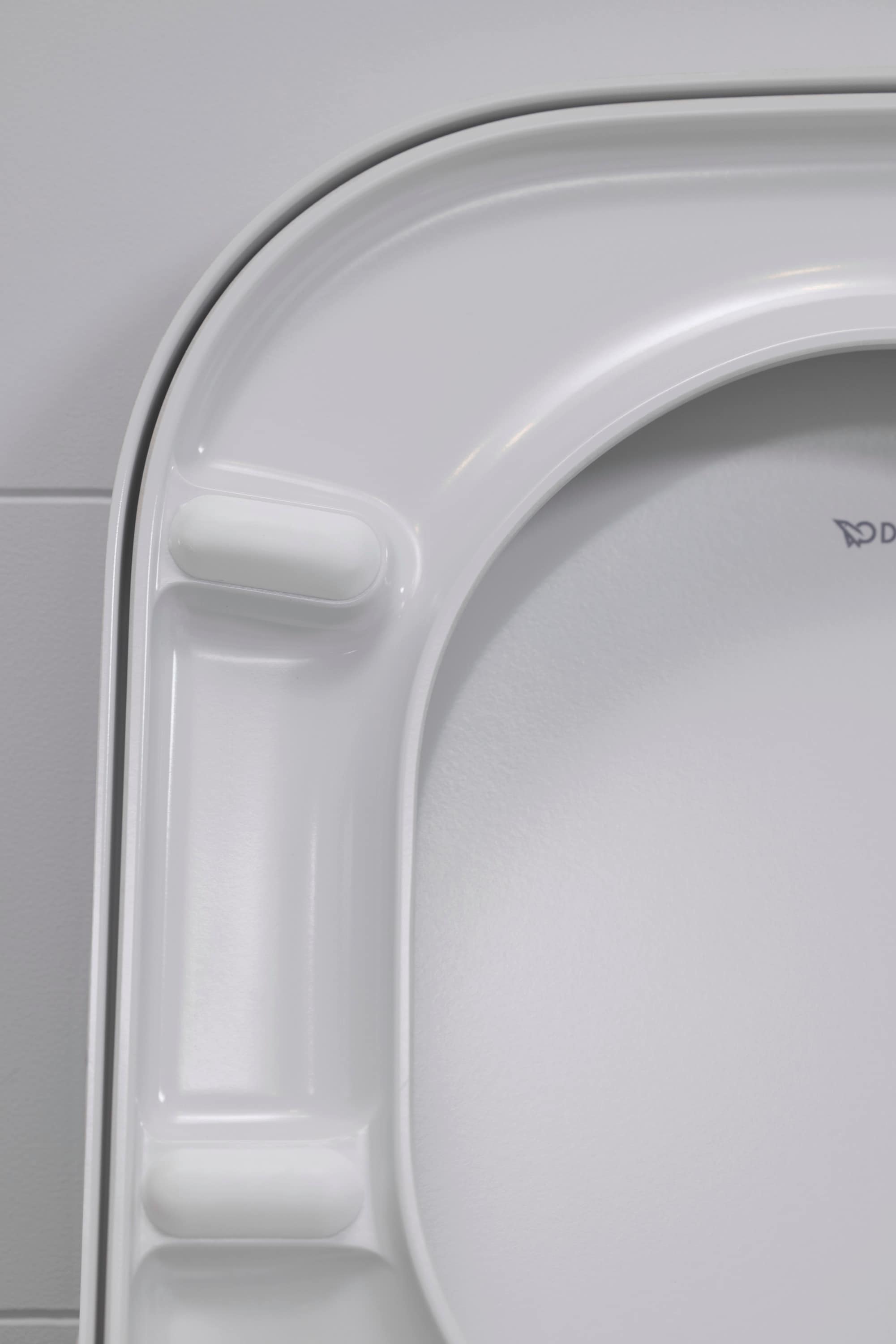 Asiento de baño alargado de plástico blanco Duravit Happy D.2 con cierre suave 0064690099