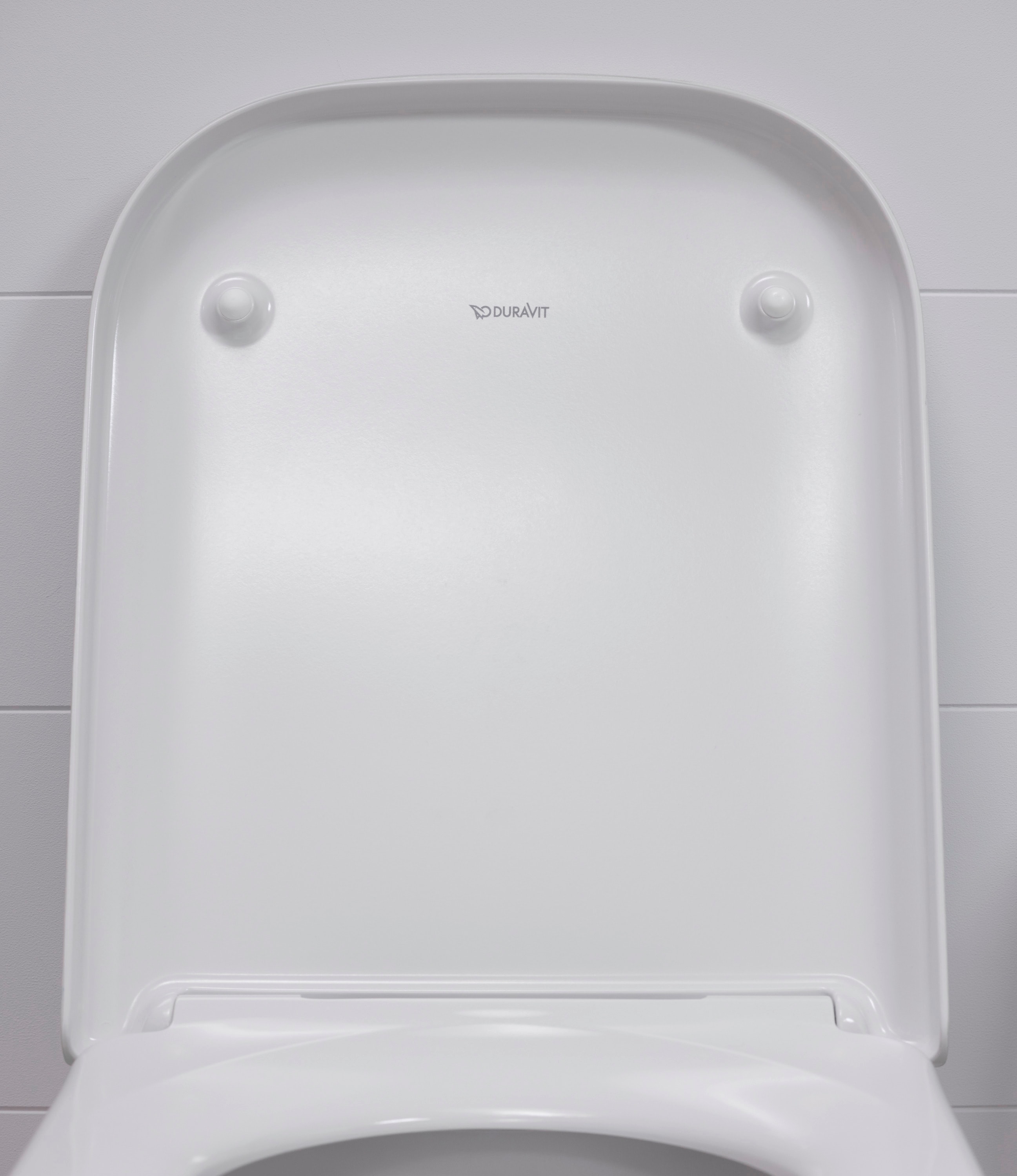 Asiento de baño alargado de plástico blanco Duravit Happy D.2 con cierre suave 0064690099