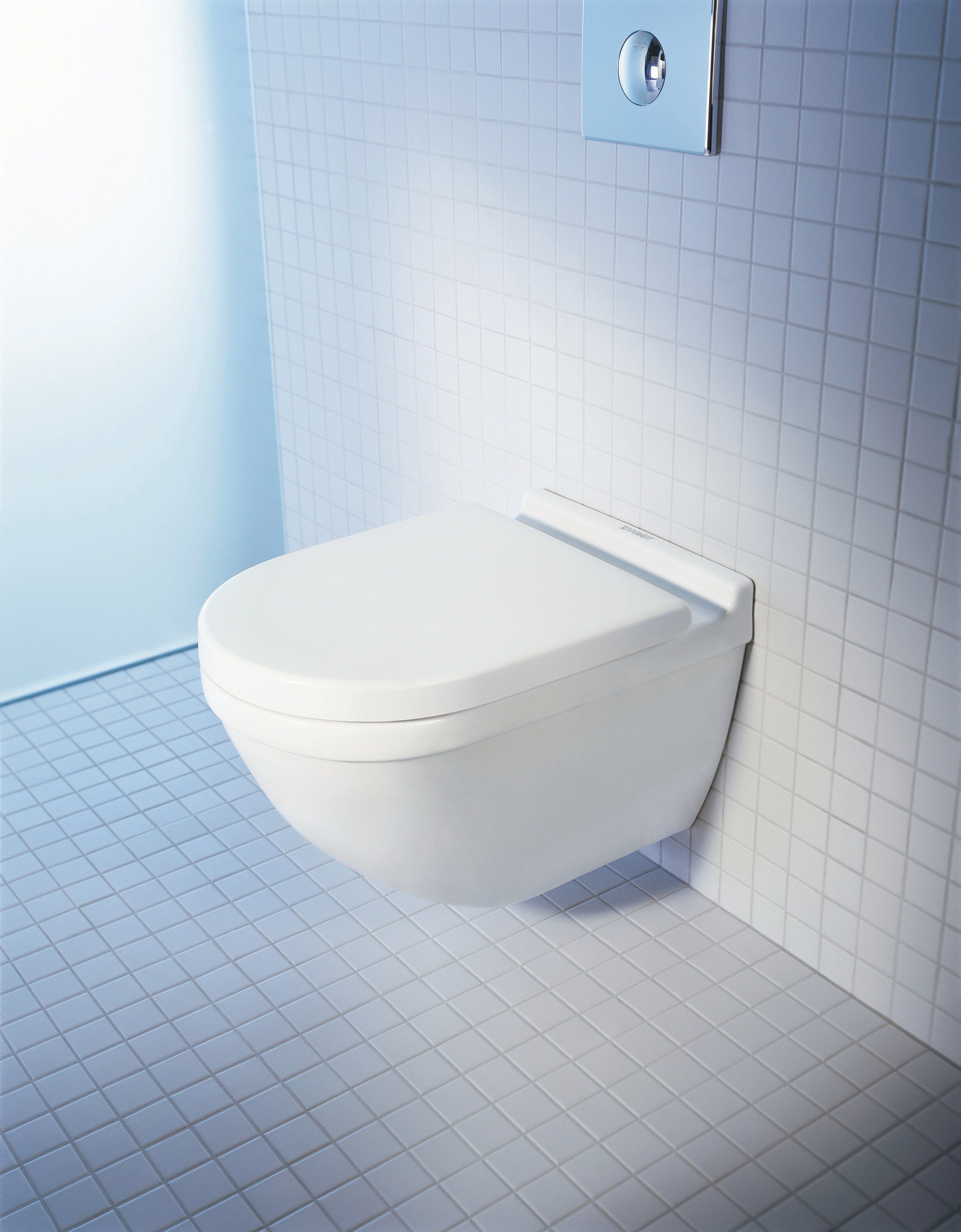 Asiento de inodoro alargado con cierre suave en plástico blanco Duravit Starck 3