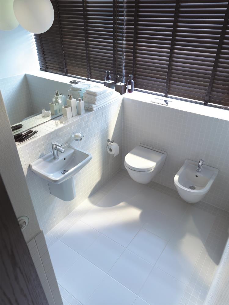 Asiento de inodoro alargado con cierre suave en plástico blanco Duravit Starck 3