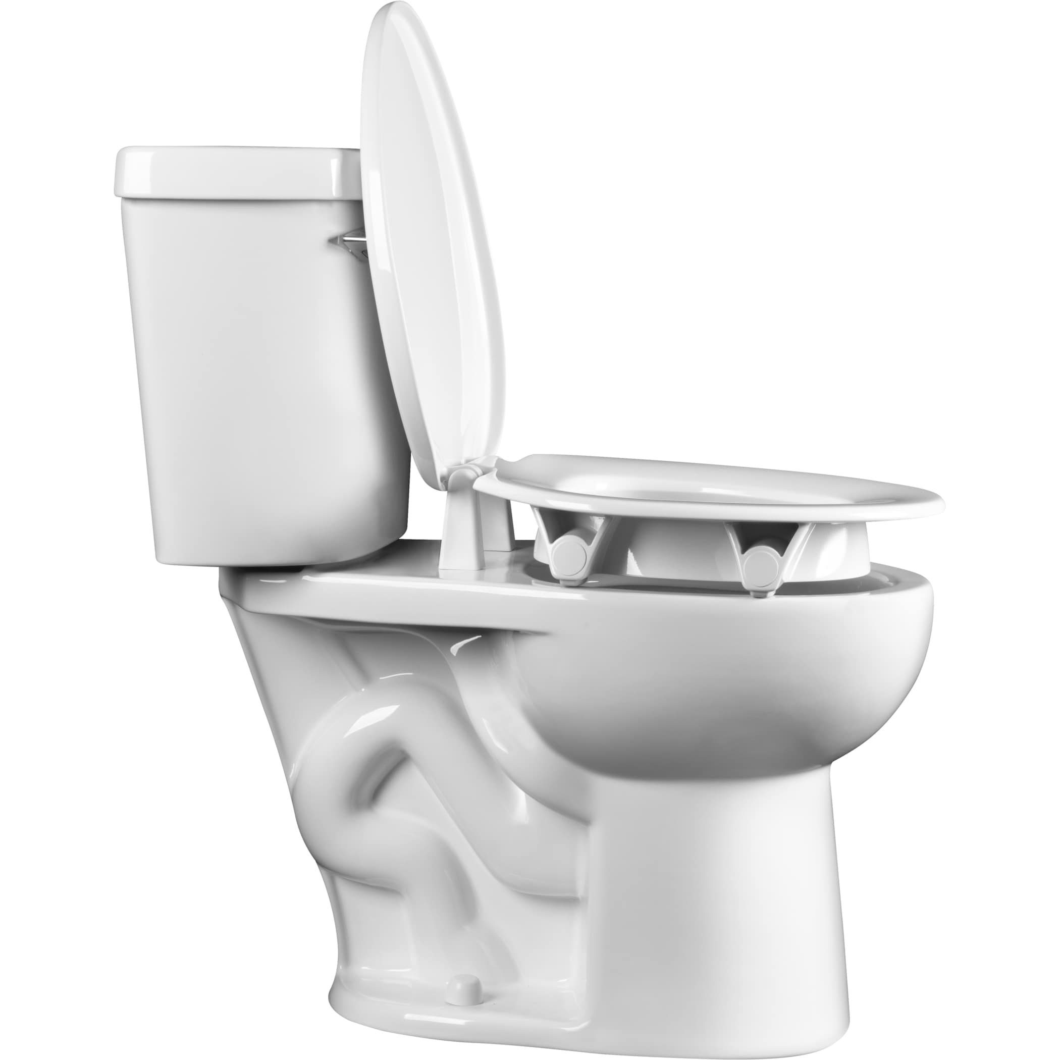 Asiento de baño alargado de plástico blanco elevado de 3 pulgadas con garantía de Bemis E85320TSS 000