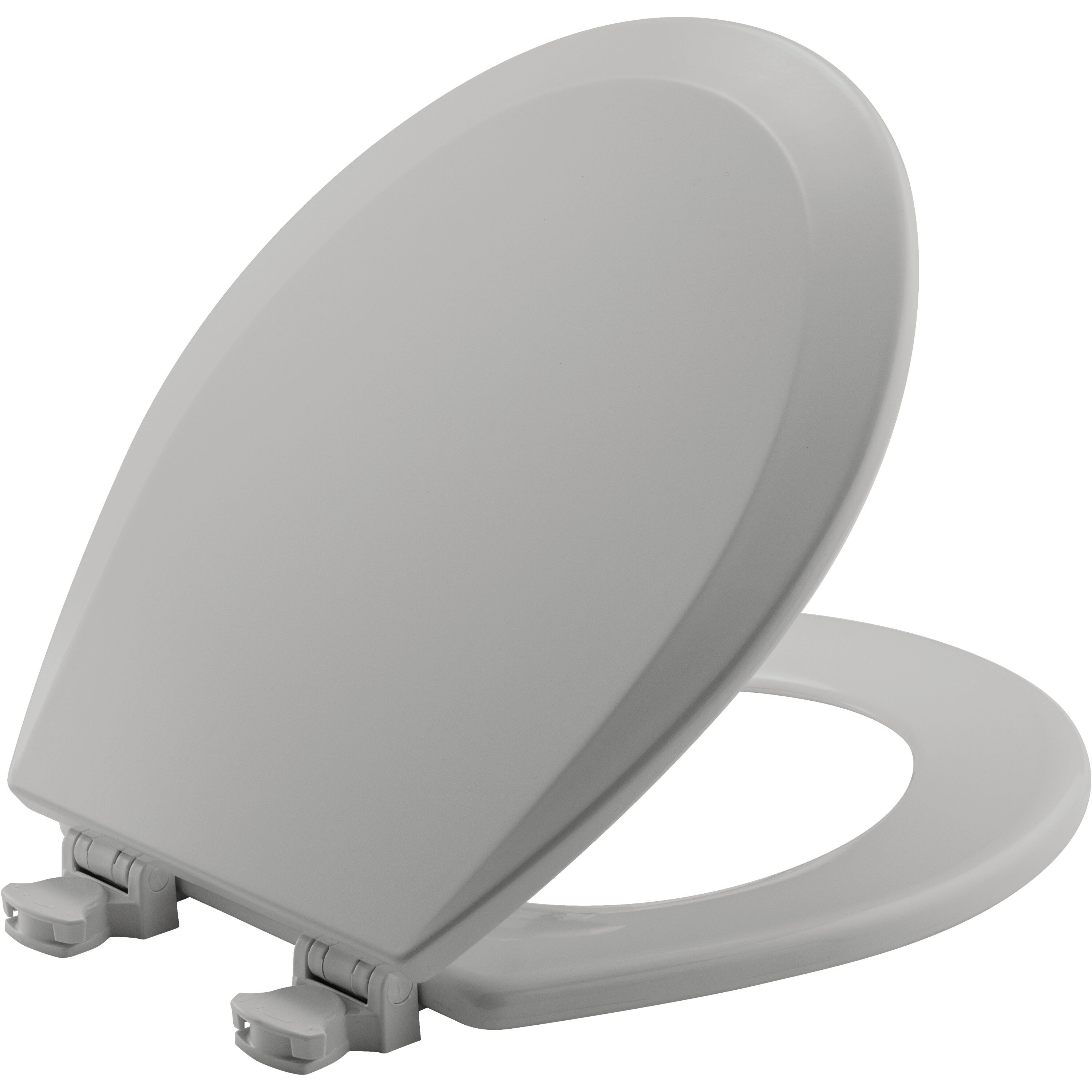 Asiento de baño redondo de madera plateado Bemis Easy Clean 500EC 162