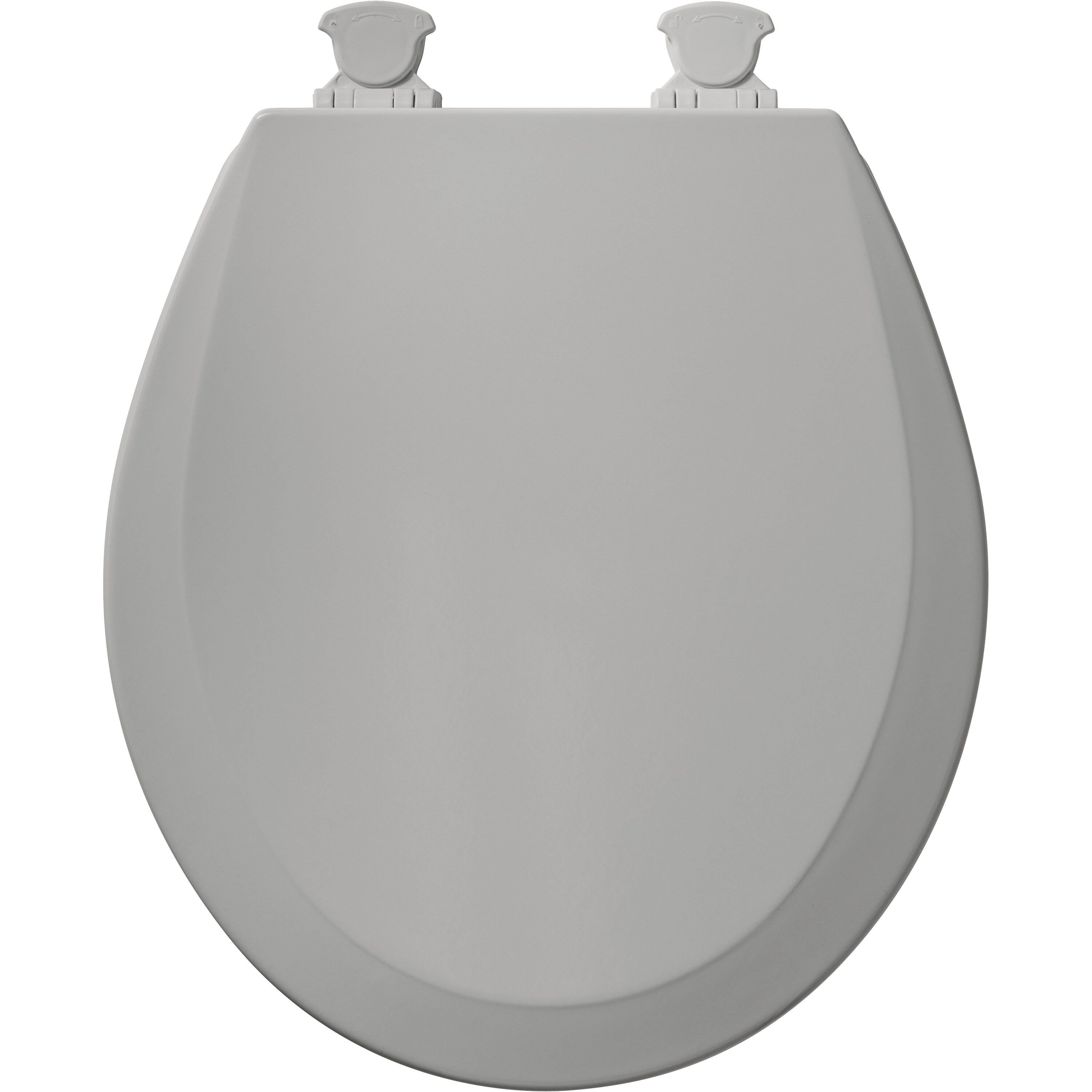 Asiento de baño redondo de madera plateado Bemis Easy Clean 500EC 162