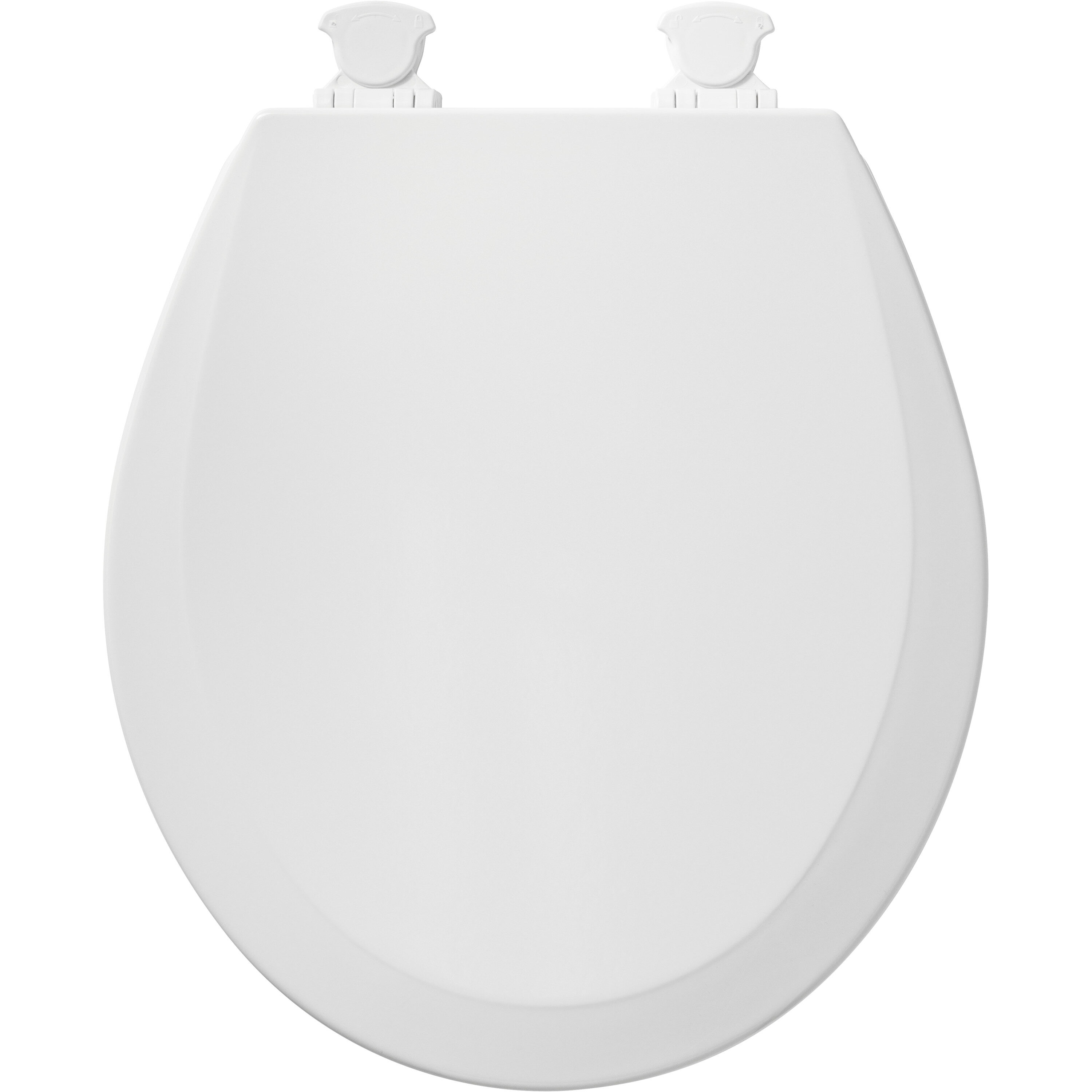 Asiento de baño redondo de madera blanca de fácil limpieza Bemis 500EC 000