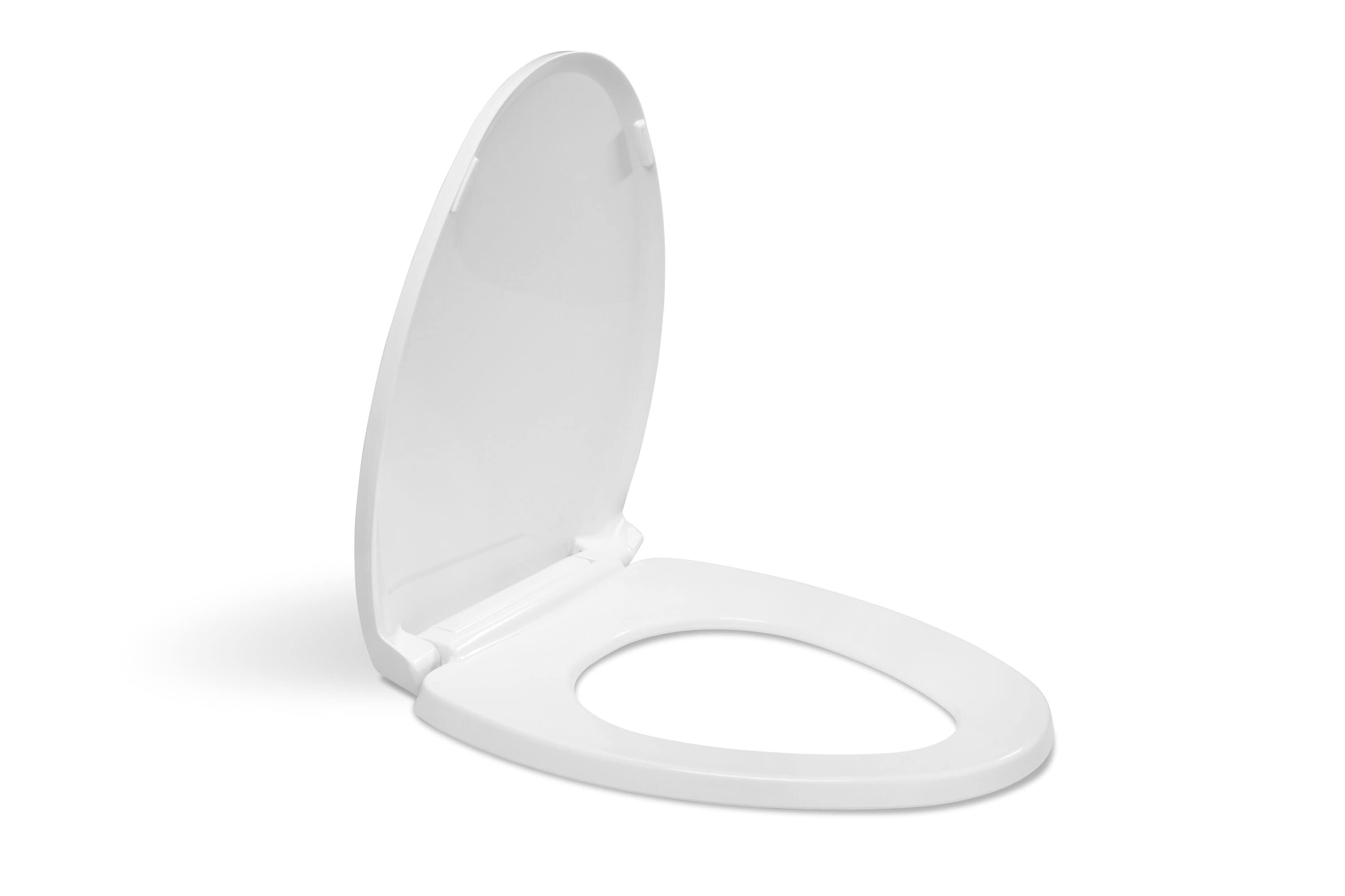 Asiento de baño alargado de plástico blanco con cierre suave Centoco 1700SC-001