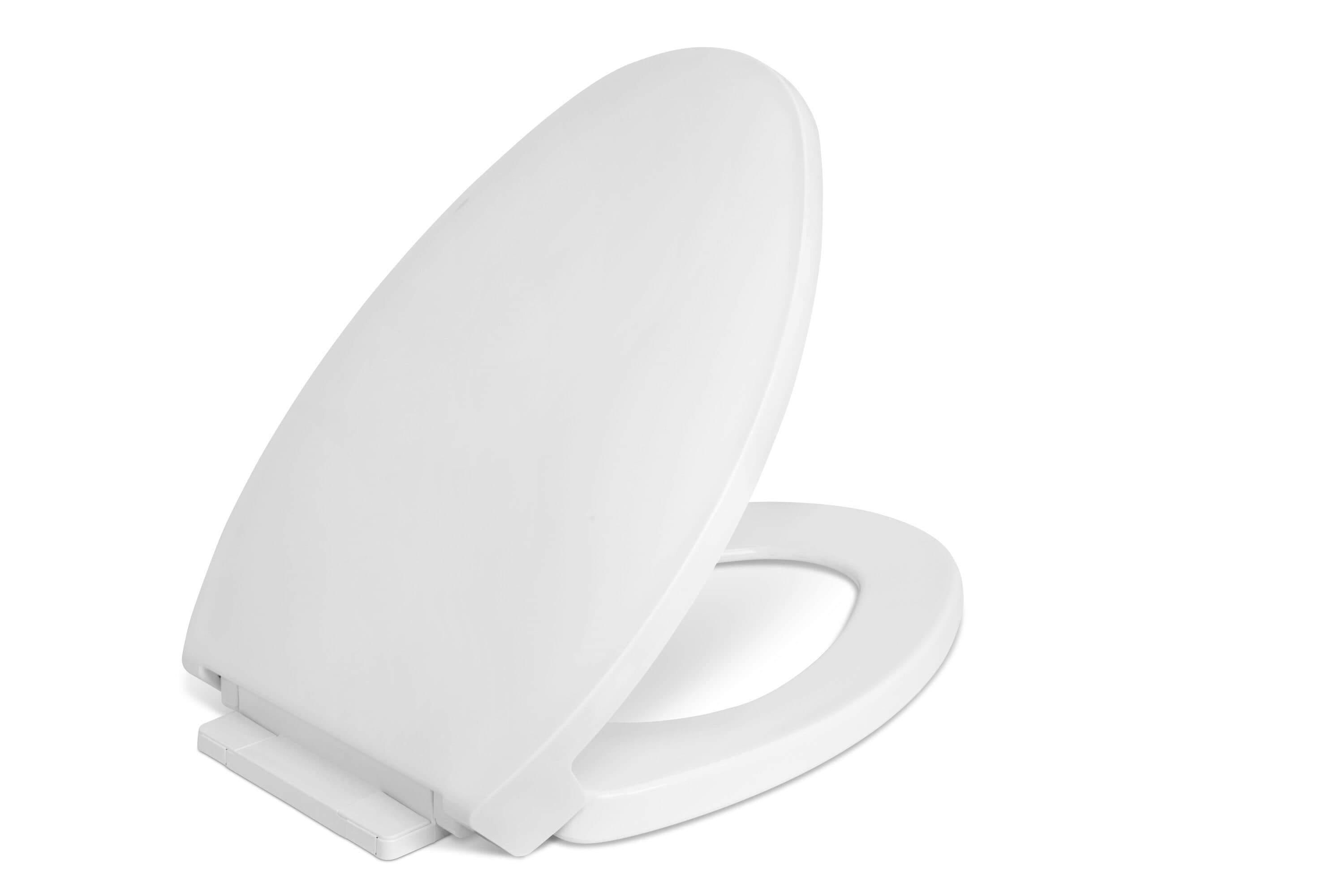 Asiento de baño alargado de plástico blanco con cierre suave Centoco 1700SC-001