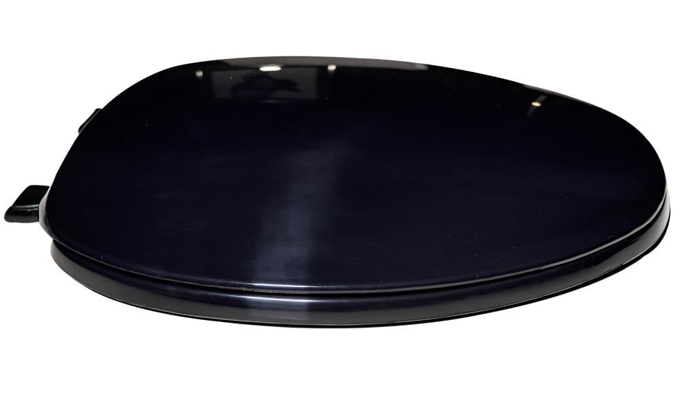 Asiento de baño alargado de plástico negro Centoco DS600-407