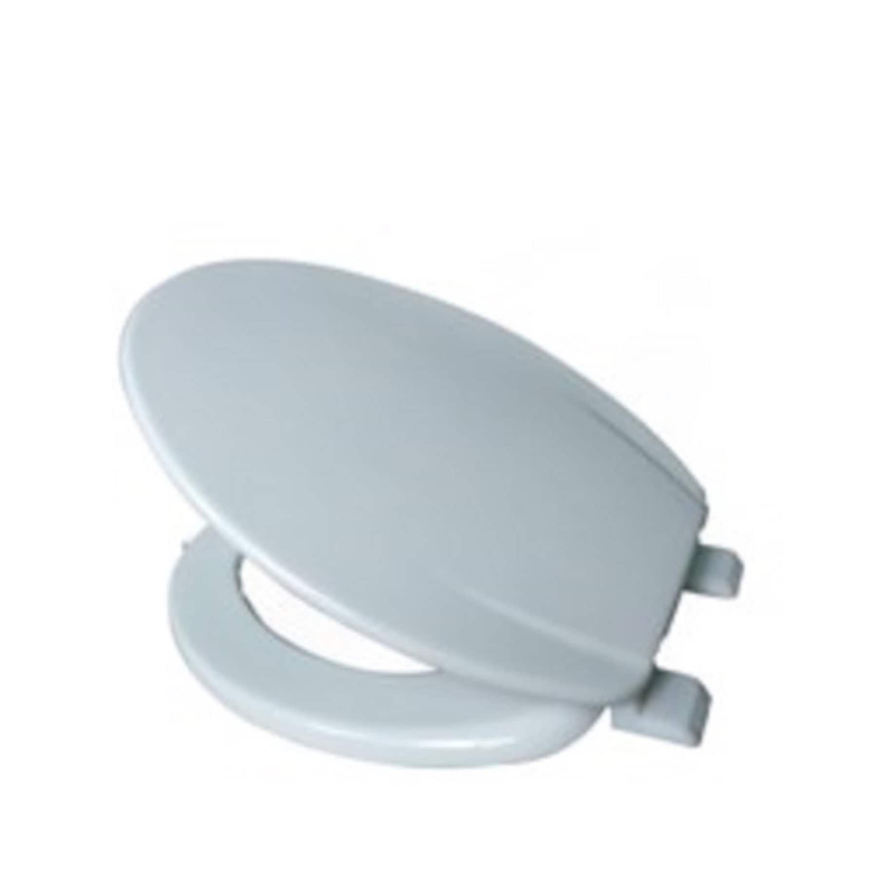 Asiento de inodoro alargado de madera color blanco 807-WH de J&V TEXTILES