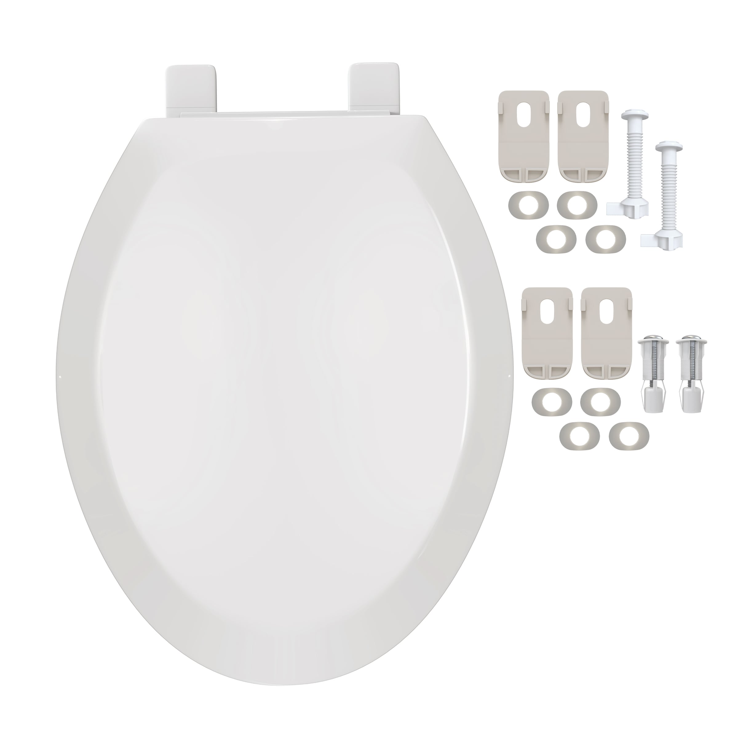 Asiento de Inodoro Alargado de Plástico Brillante Blanco de Swiss Madison SM-SES98