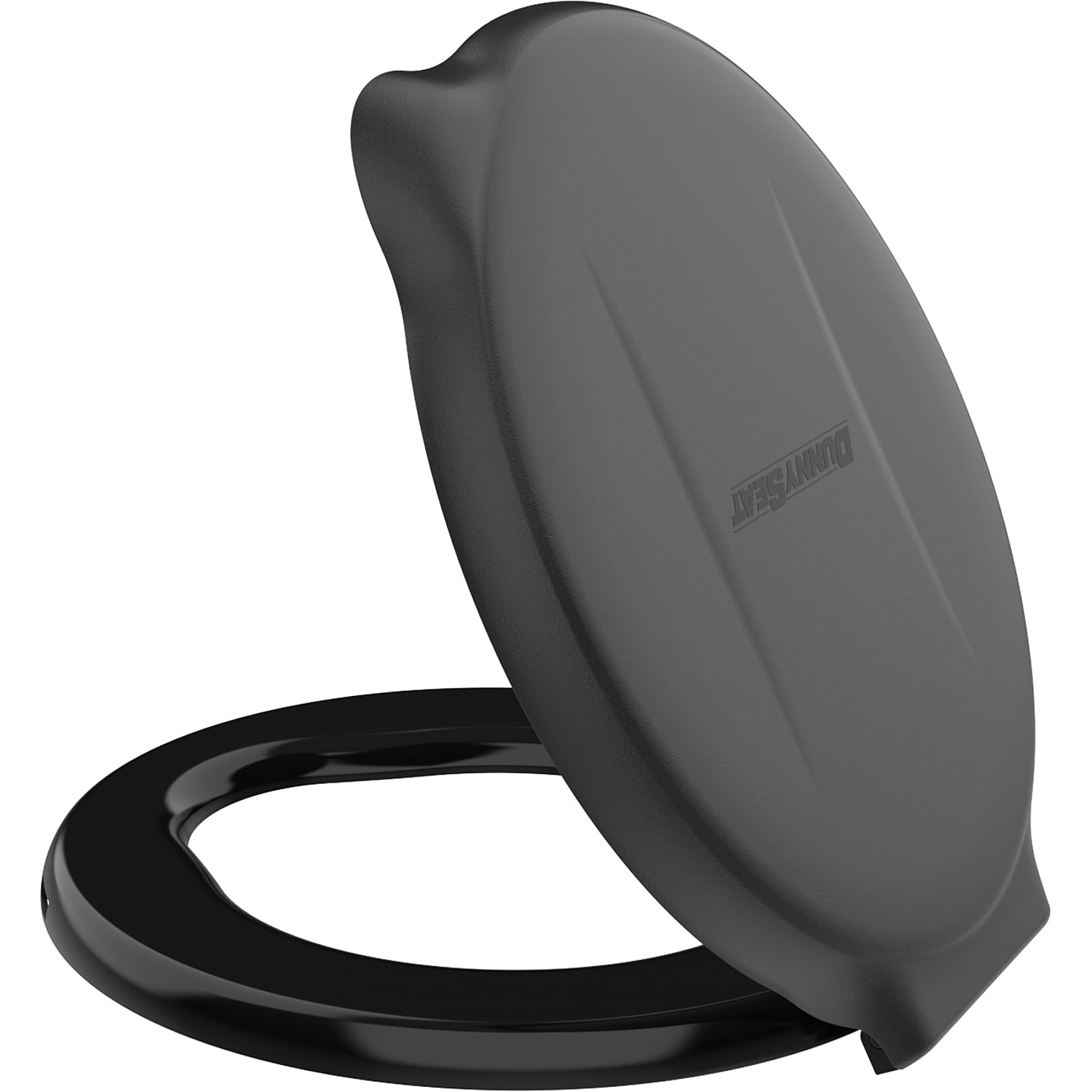 Asiento de baño de plástico redondo negro Dunny Seat