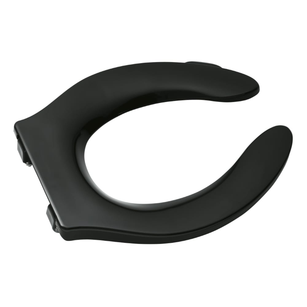 Asiento para inodoro alargado de plástico Stronghold color negro KOHLER 4731-C-7