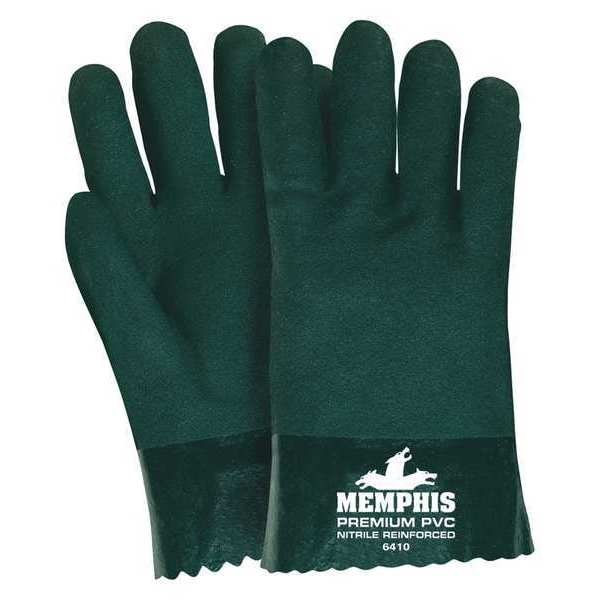 Guantes resistentes a químicos de 10" Mcr Safety, PVC, L, paquete de 12 - 6410