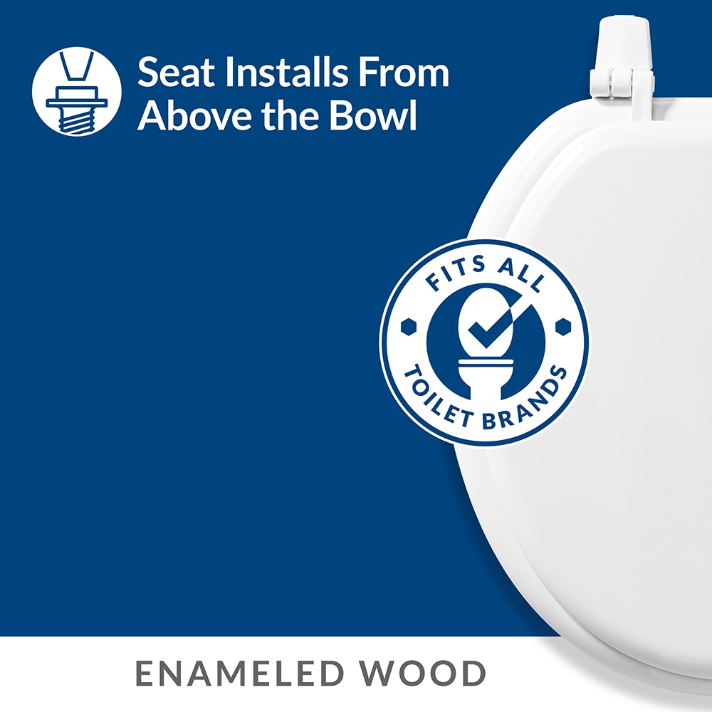 Asiento de baño redondo de madera blanco Bemis 400TTA 000
