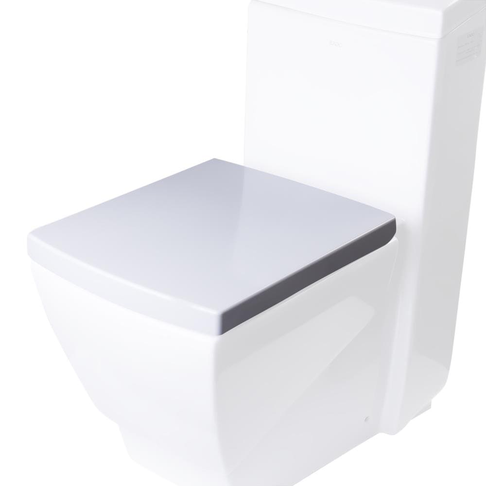Asiento de Inodoro Blanco Alargado de Plástico con Cierre Suave EAGO R-336SEAT
